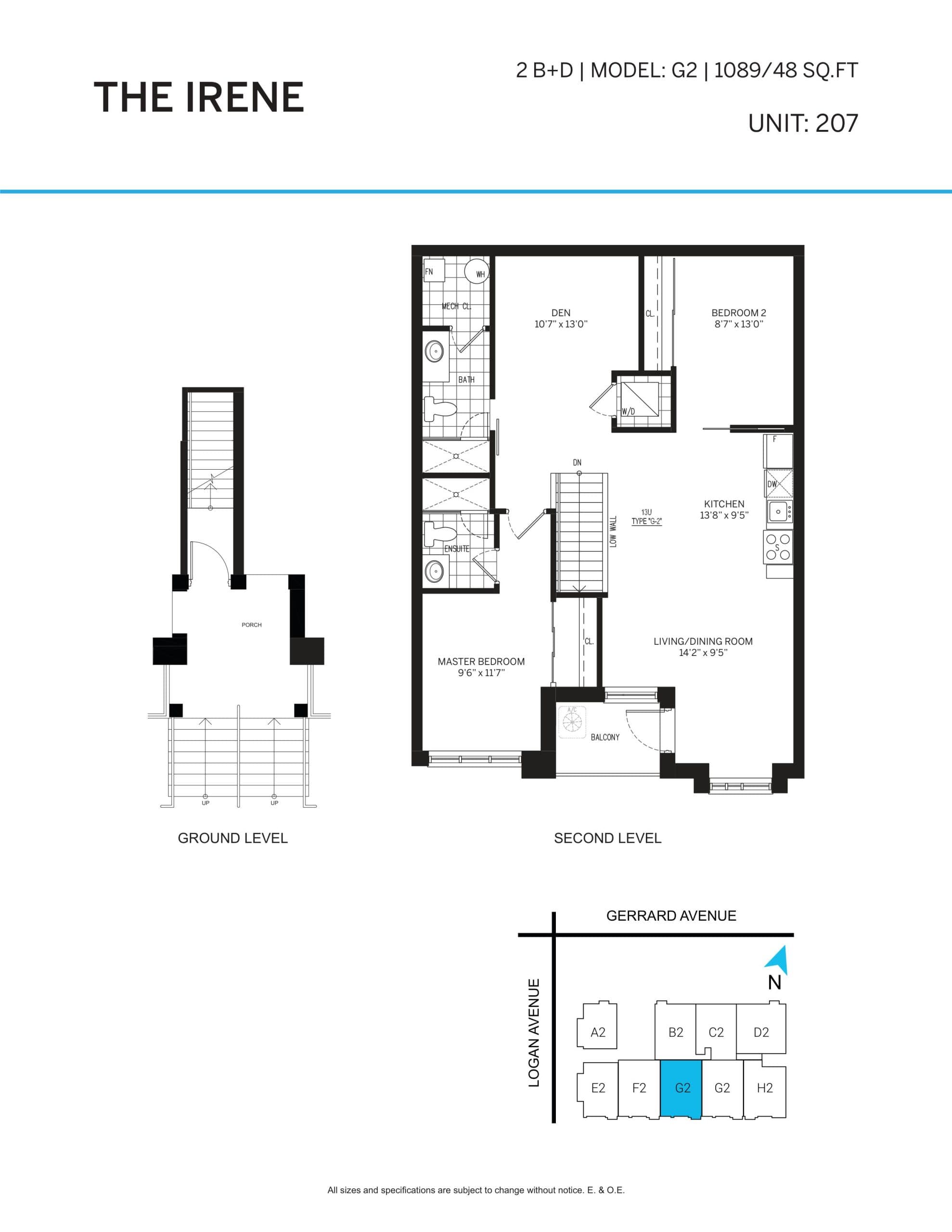 The Irene Floor Plan at Elevate at Logan Towns - 1089 sq.ft