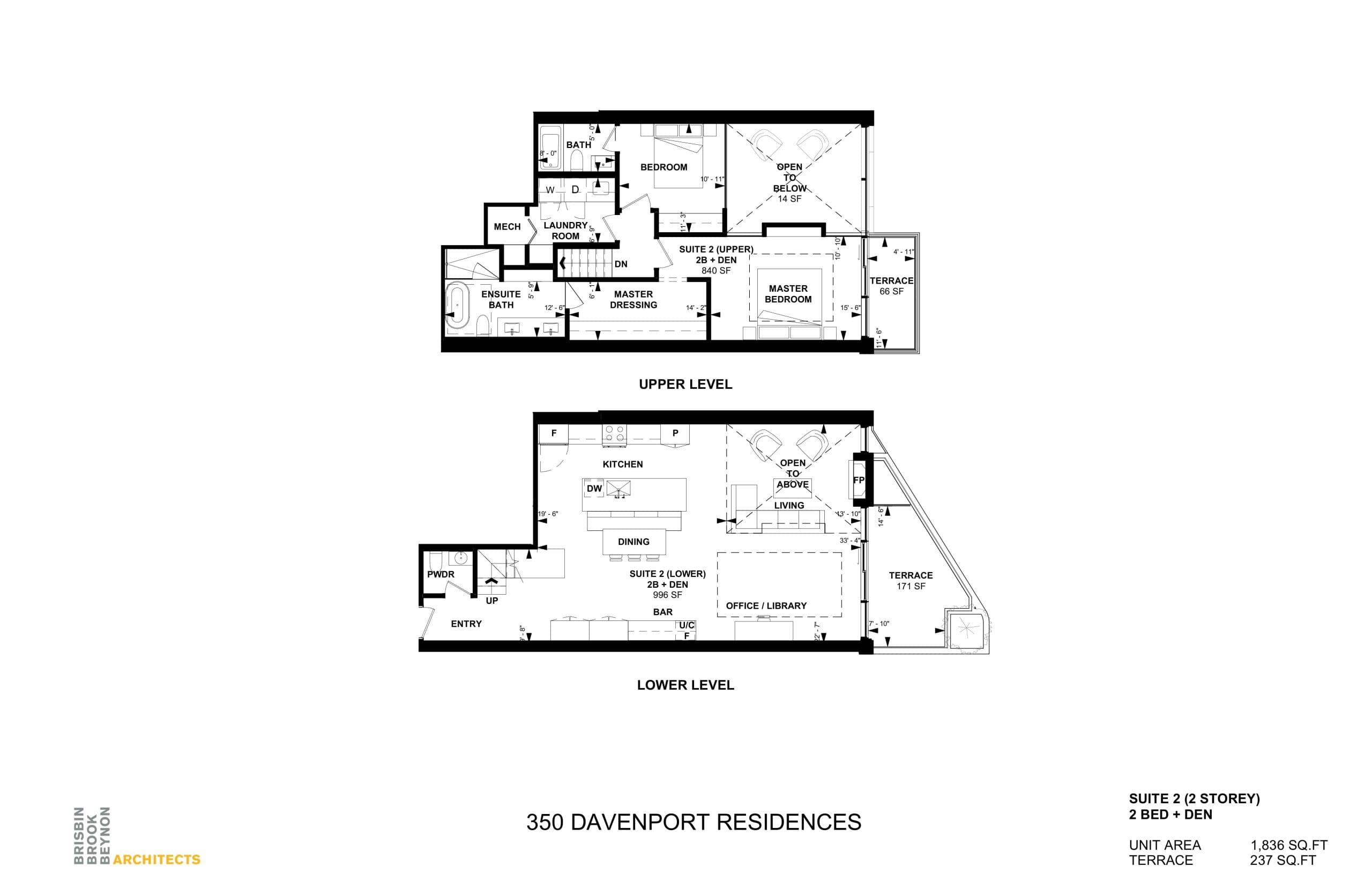 Suite 2 Floor Plan at 350 Davenport Condos - 1836 sq.ft