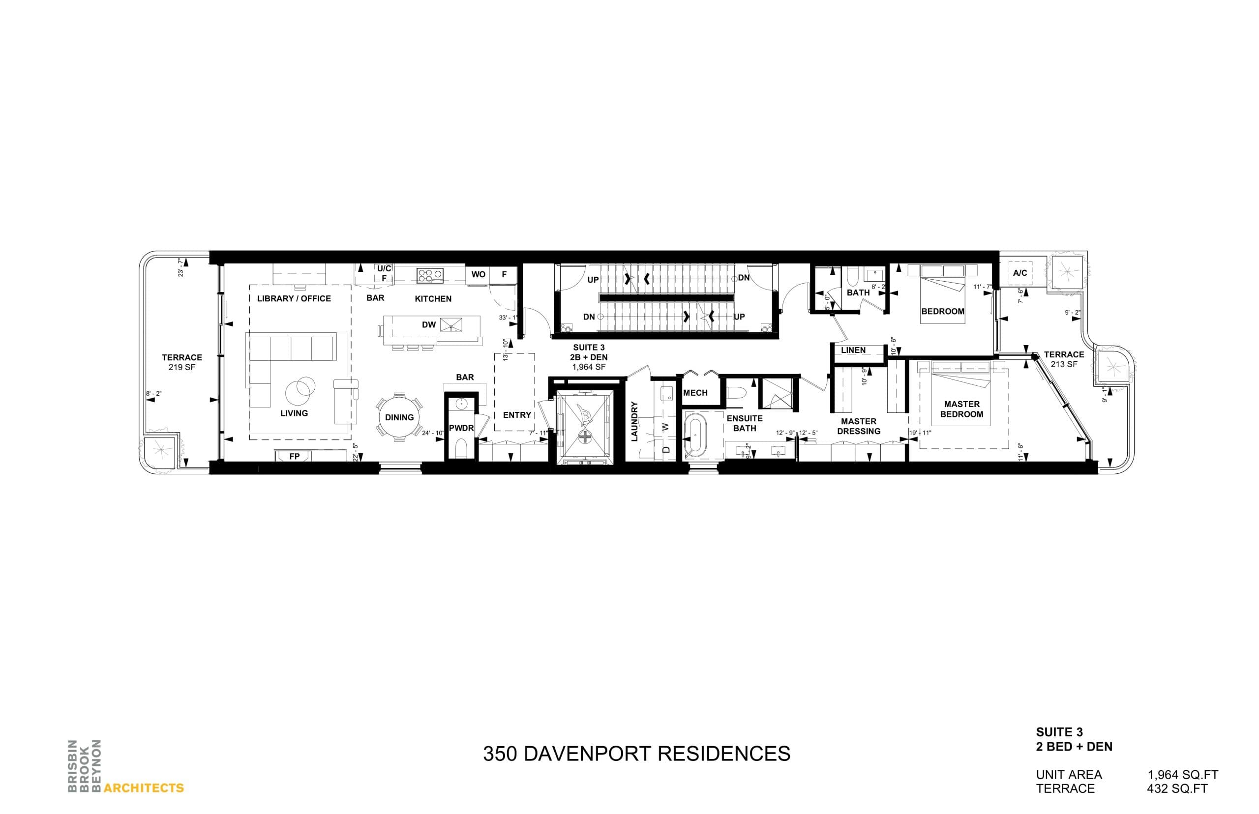 Suite 3 Floor Plan at 350 Davenport Condos - 1964 sq.ft