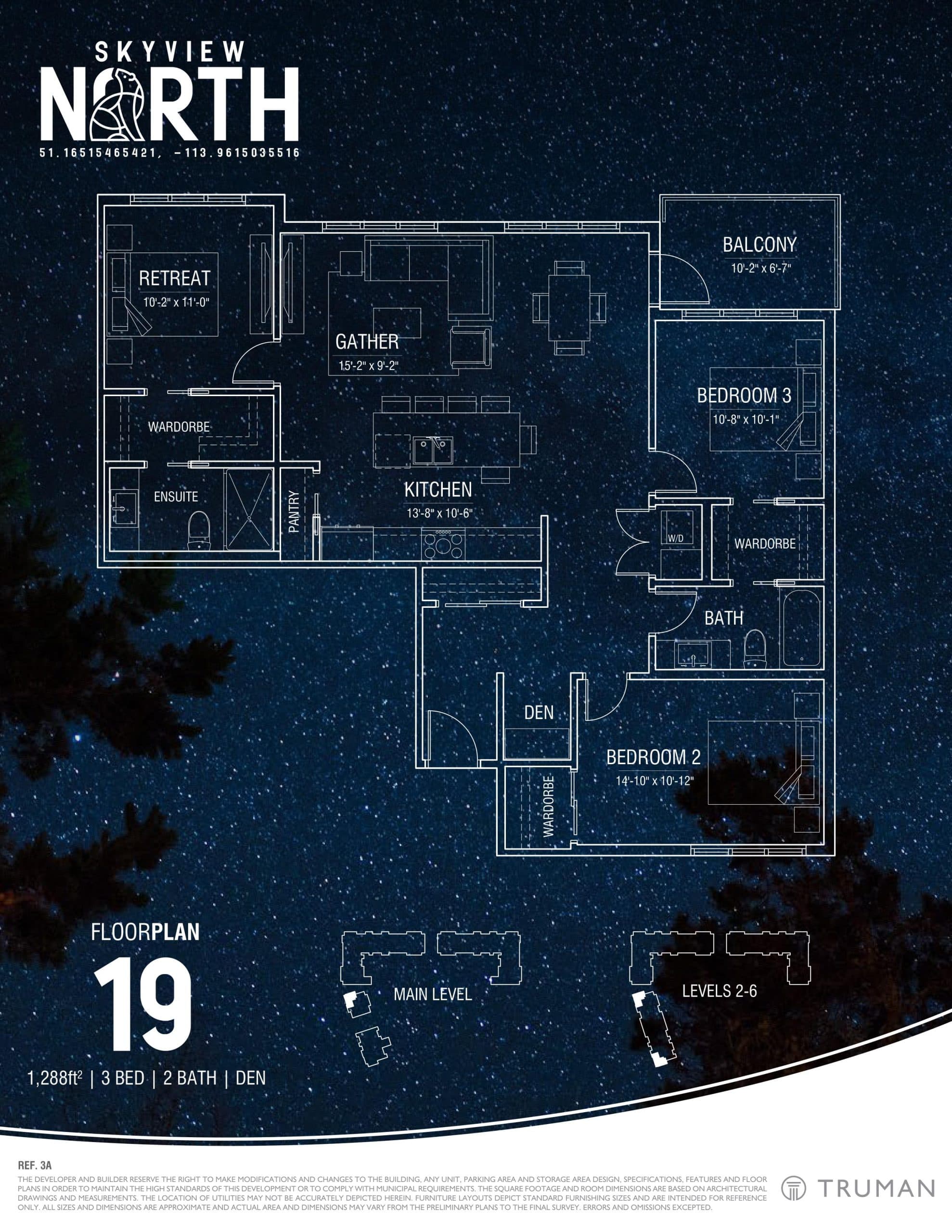 Floorplan 19 Floor Plan at Skyview North Condos - 1288 sq.ft