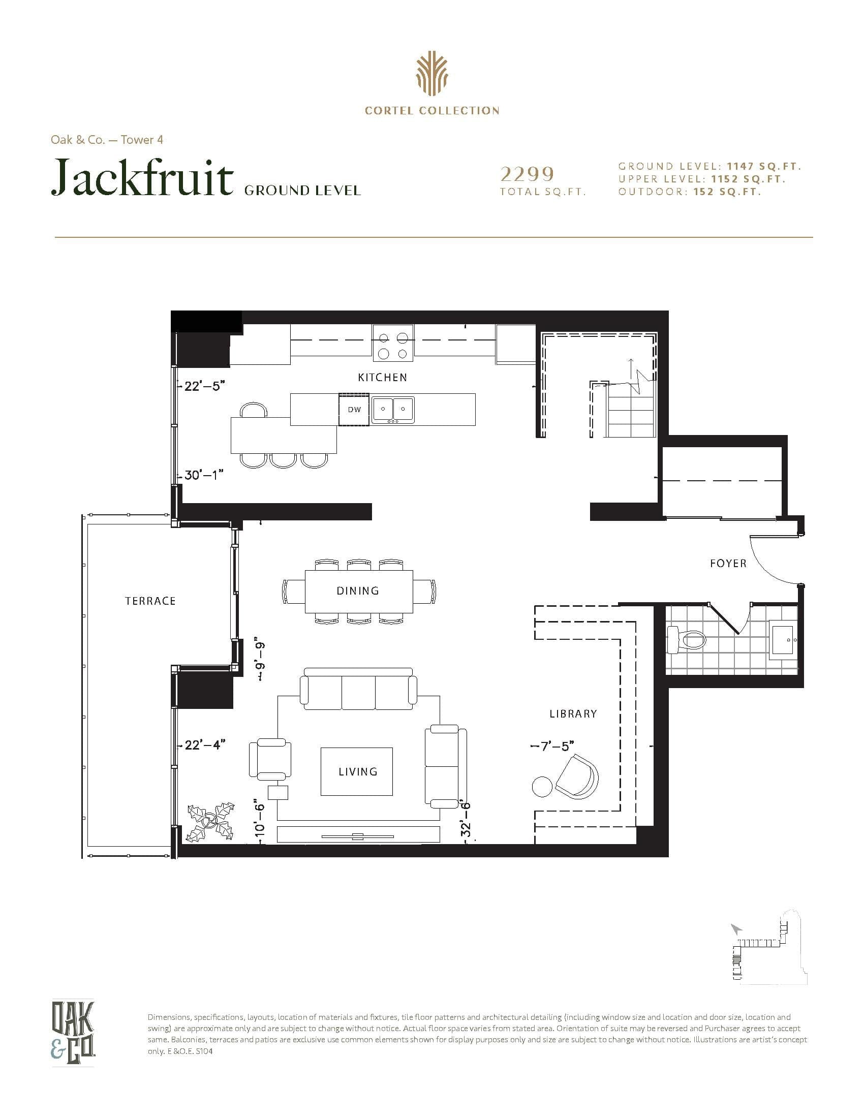 Jackfruit Floor Plan at Oak & Co Lofts - 2299 sq.ft