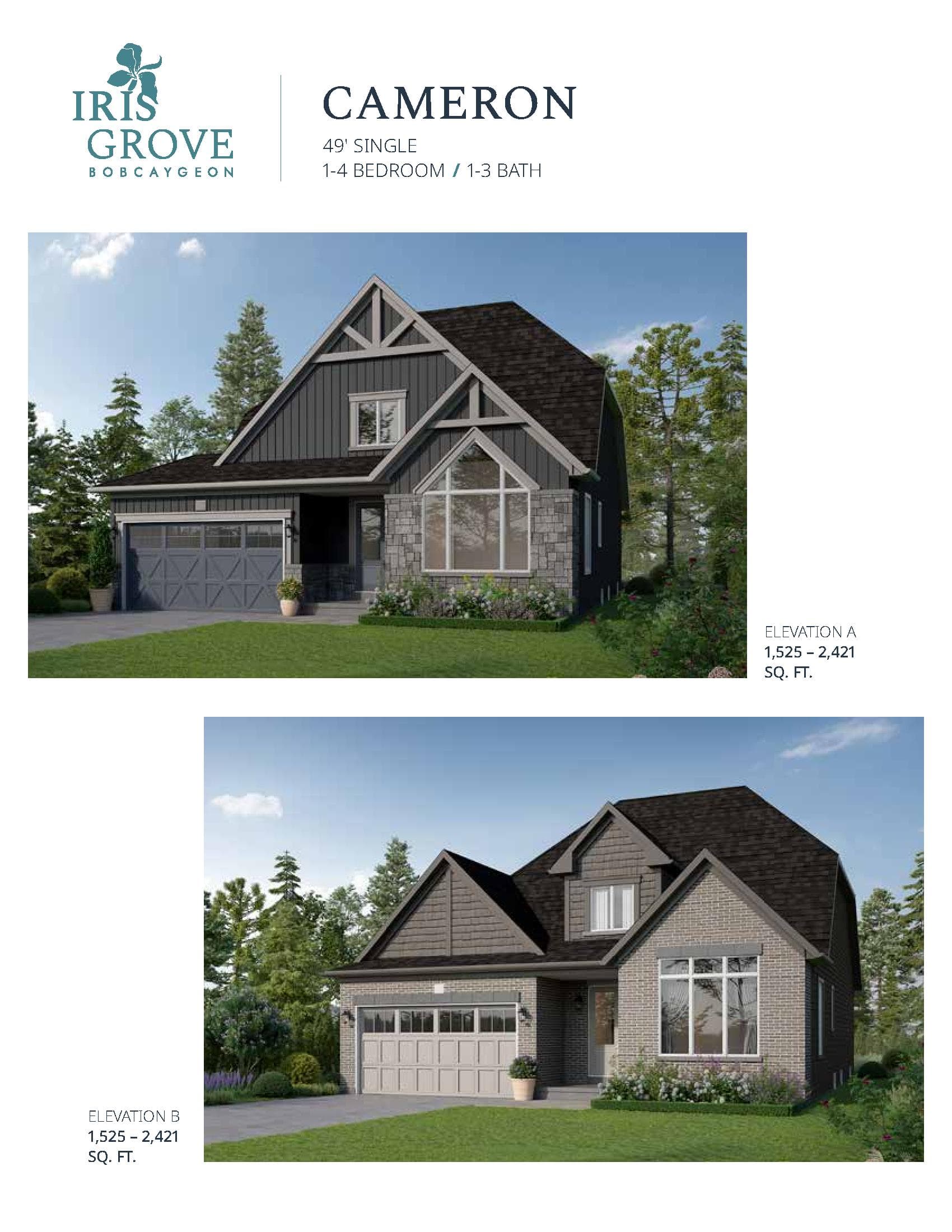 Cameron Floor Plan at Iris Grove - 1525 sq.ft 2