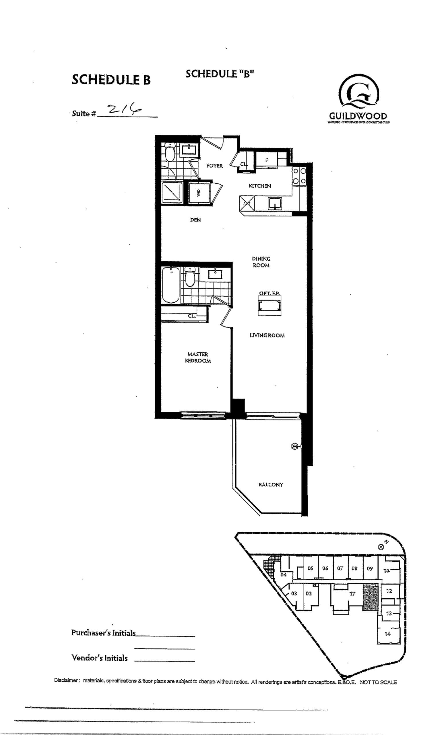 Suite 216 Floor Plan at Guildwood Condos - 760 sq.ft