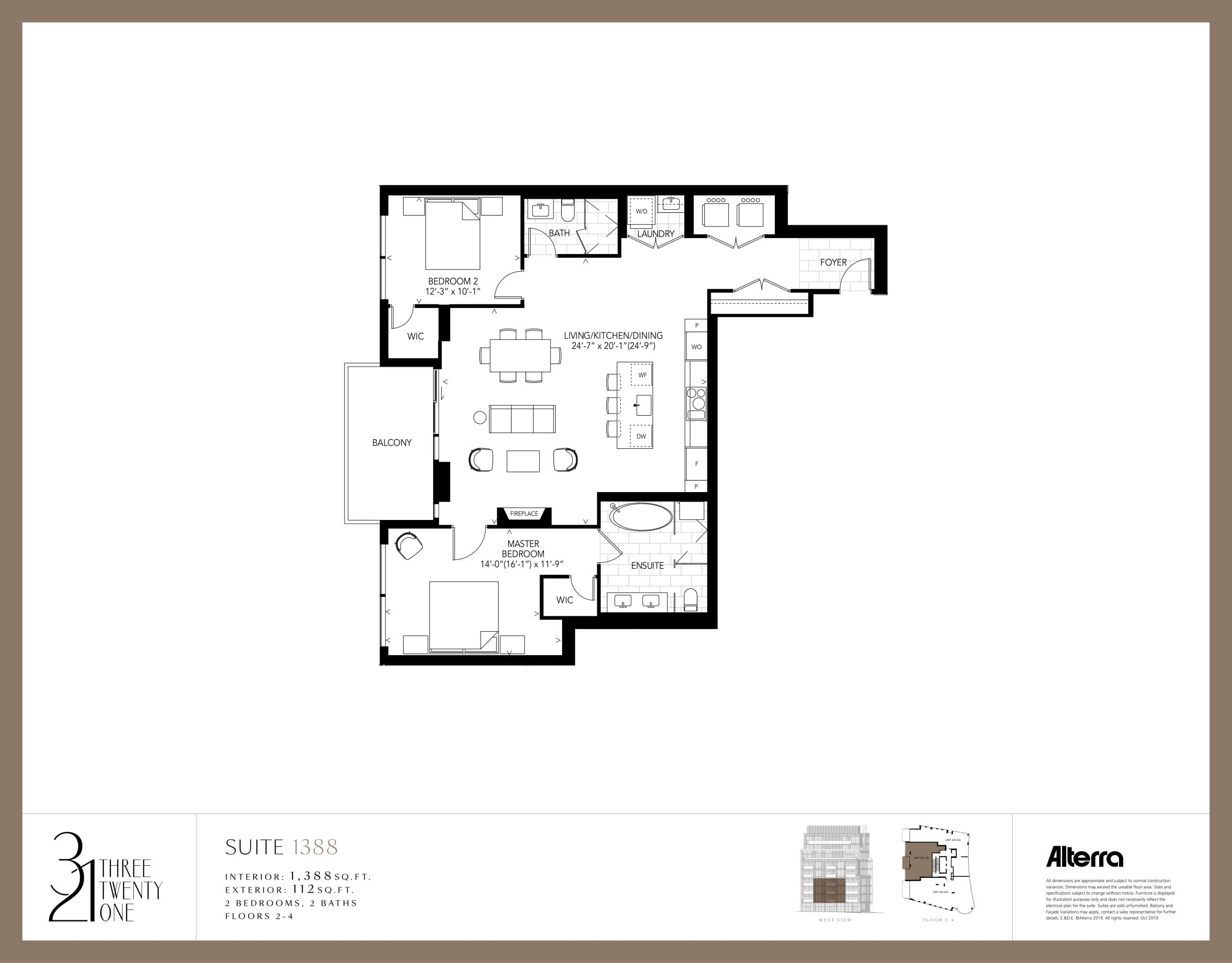 1388 Floor Plan at 321 Davenport Condos - 1388 sq.ft