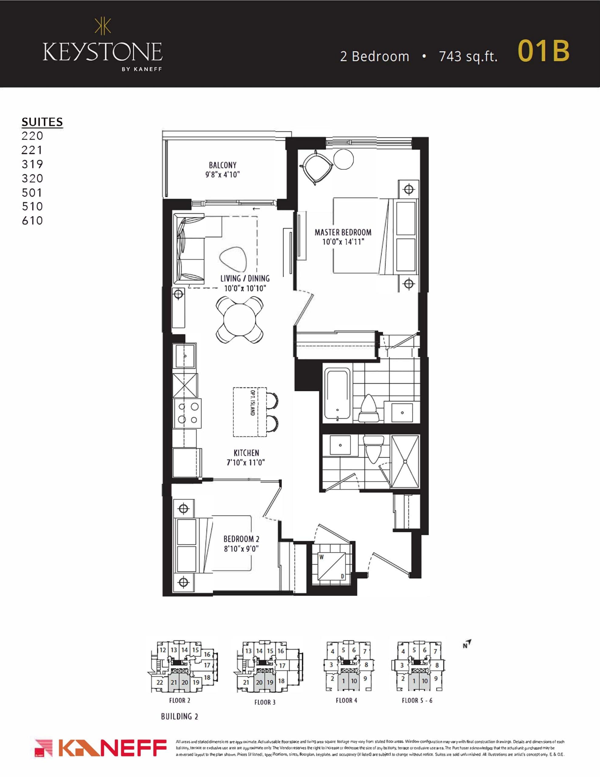 01B Floor Plan at Keystone Condos Phase 2 - 743 sq.ft