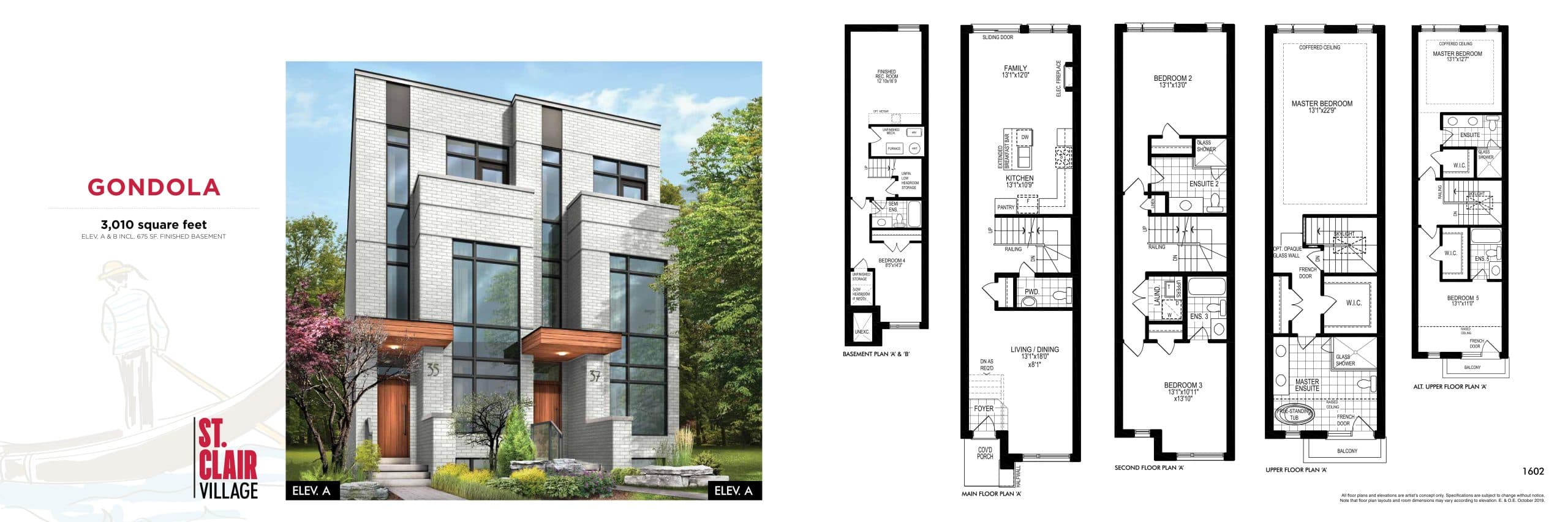 Gondola Floor Plan at St. Clair Village - 3010 sq.ft