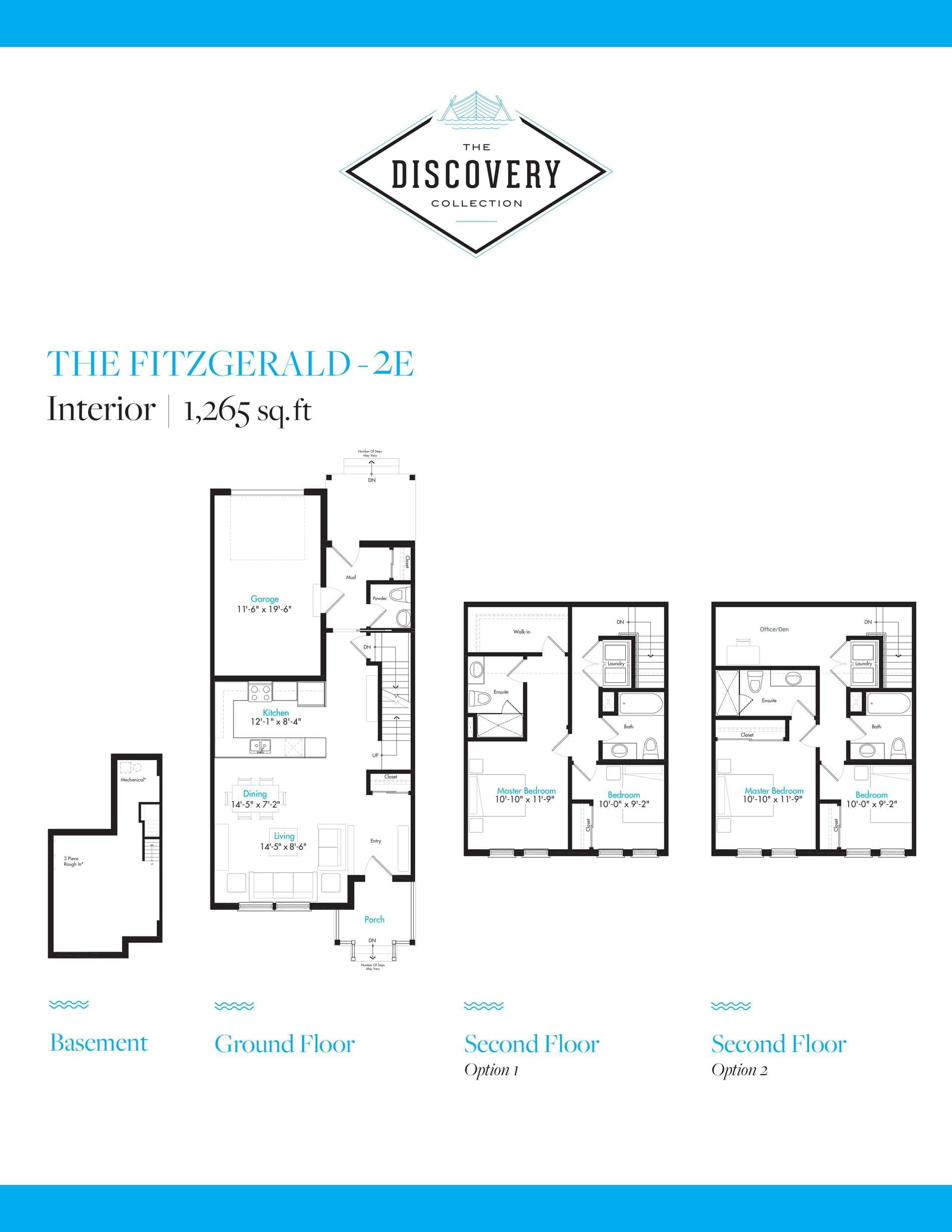 The Fitzgerald Floor Plan at The Seasons on Little Lake - 1265 sq.ft