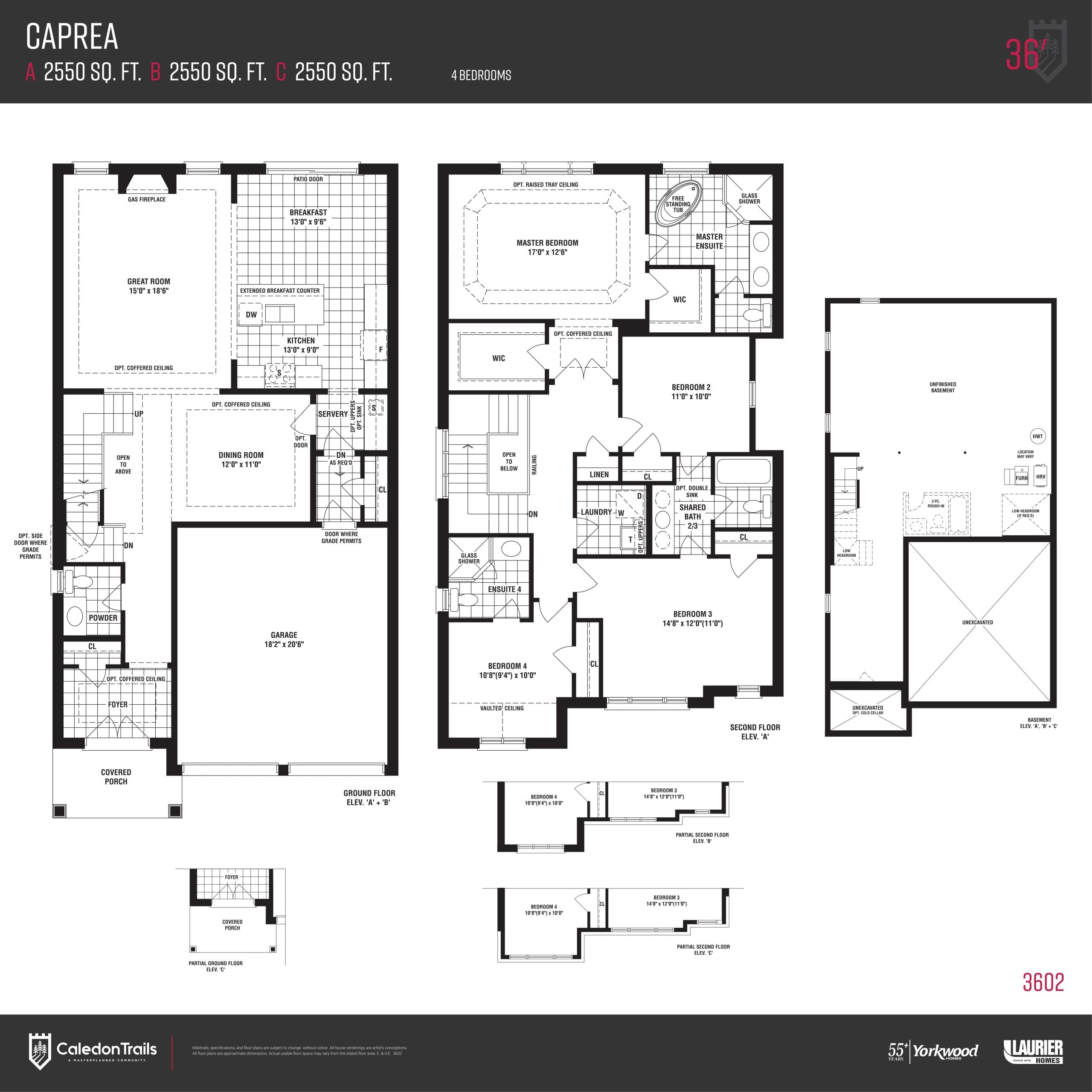 Caprea Floor Plan at Caledon Trails - 2550 sq.ft