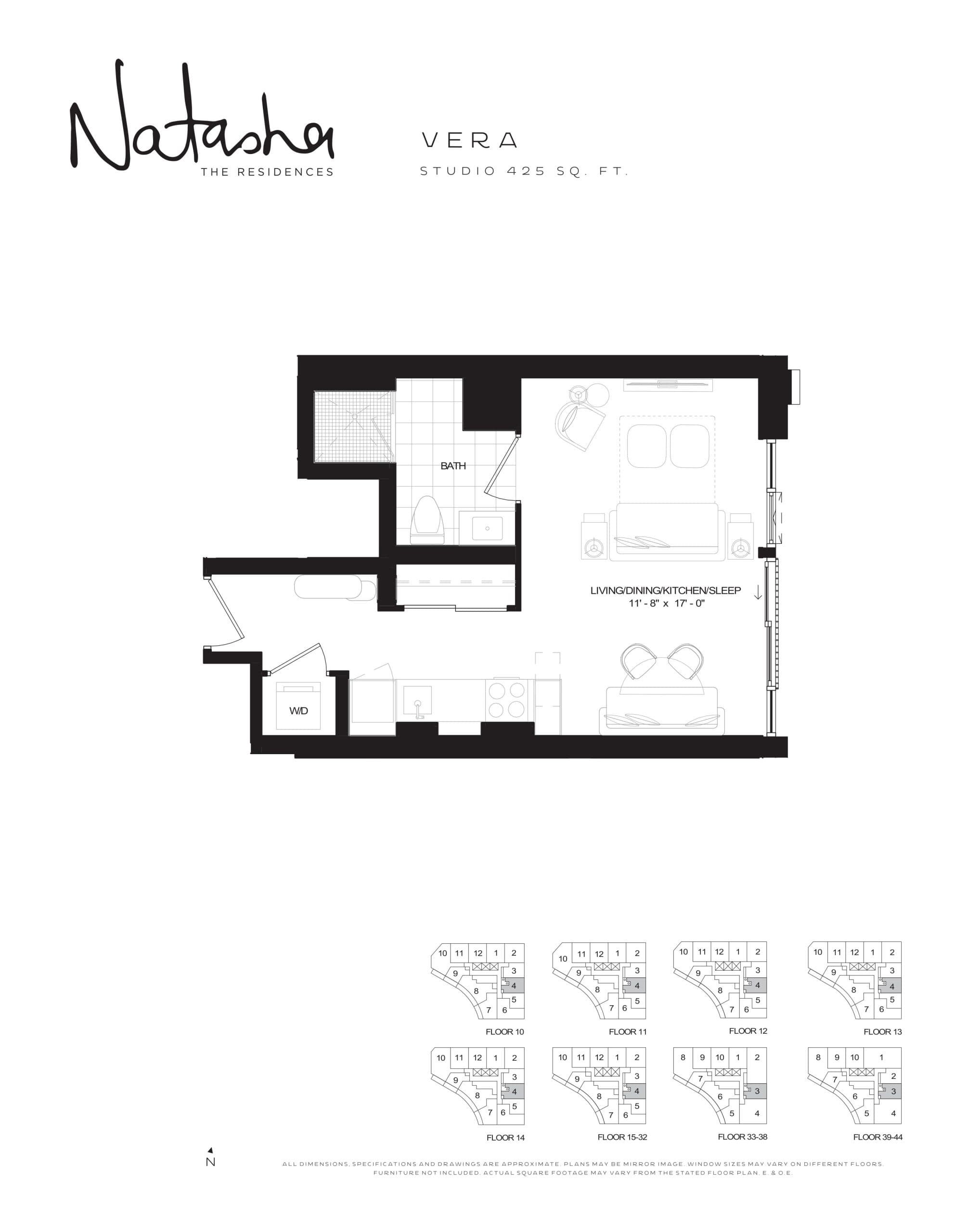 Vera Floor Plan at Natasha Residences - 425 sq.ft