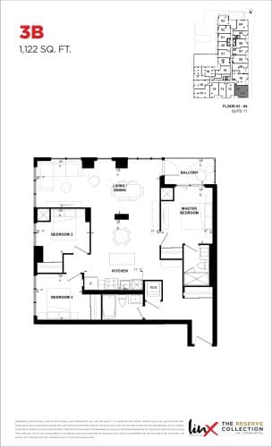 3B (1122 sq. ft.) - The Reserve Collection floor plan