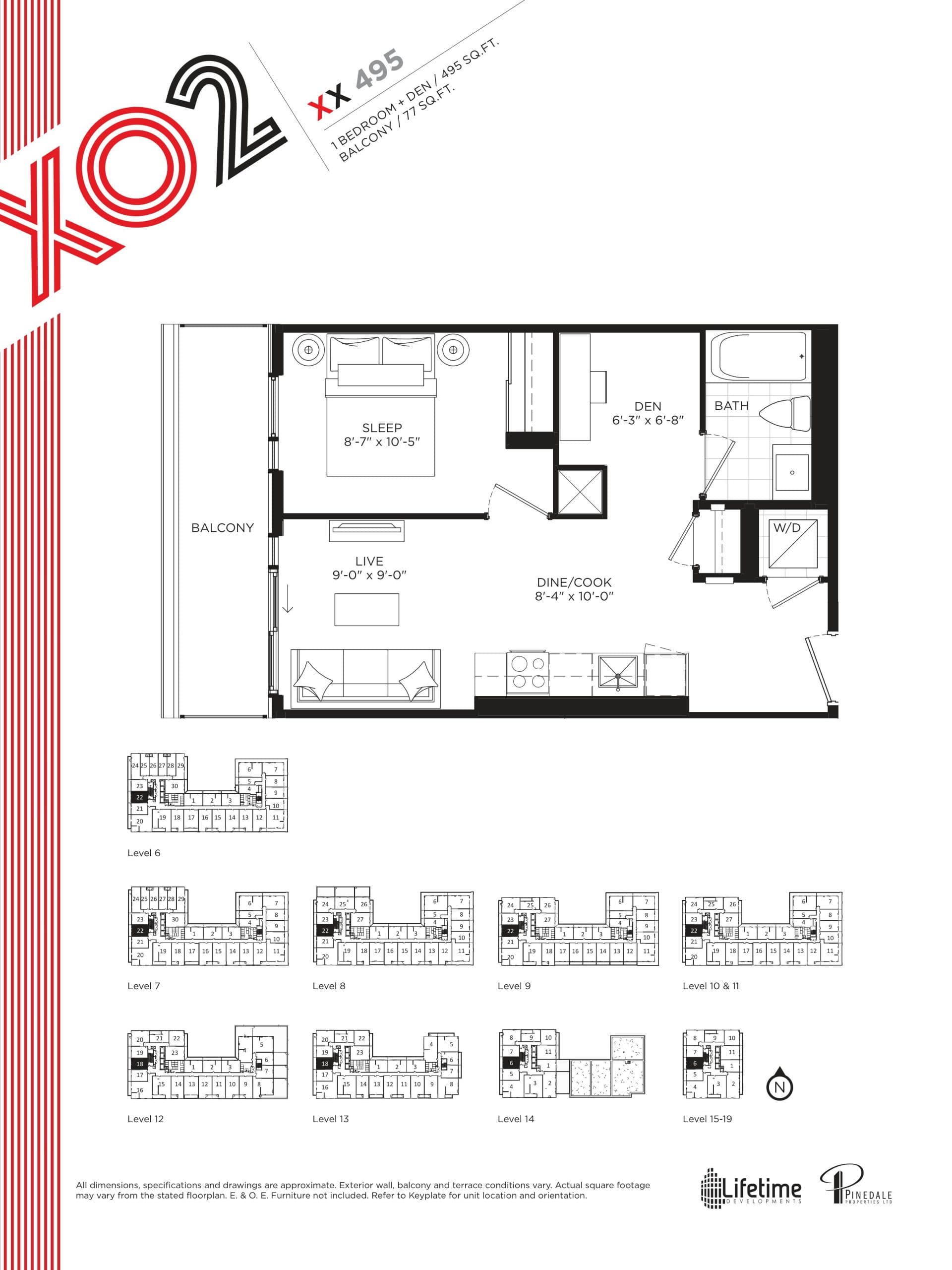 XX 495 Floor Plan at XO2 Condos - 495 sq.ft