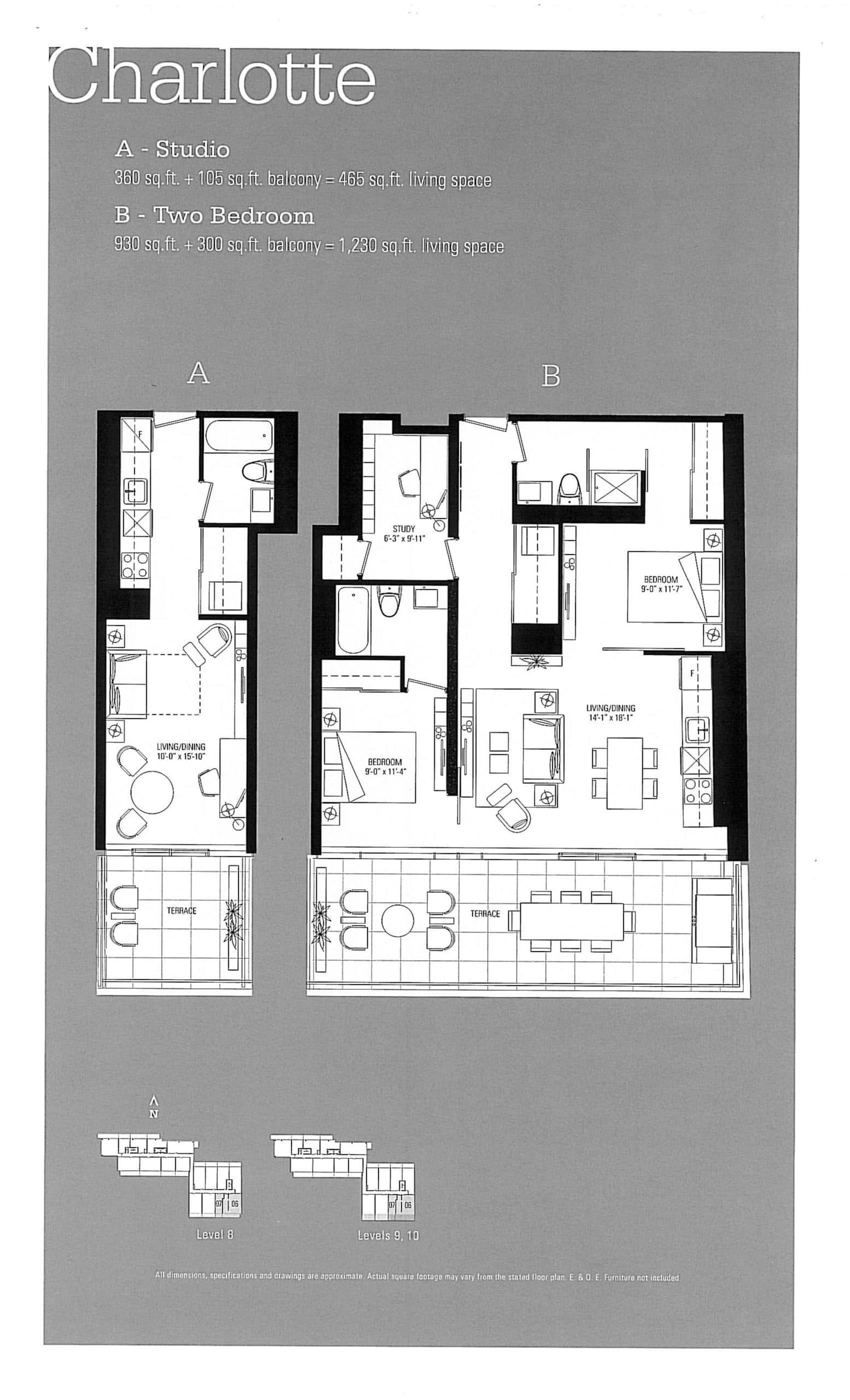 Charlotte Floor Plan at Victory Condos on King - 360 sq.ft