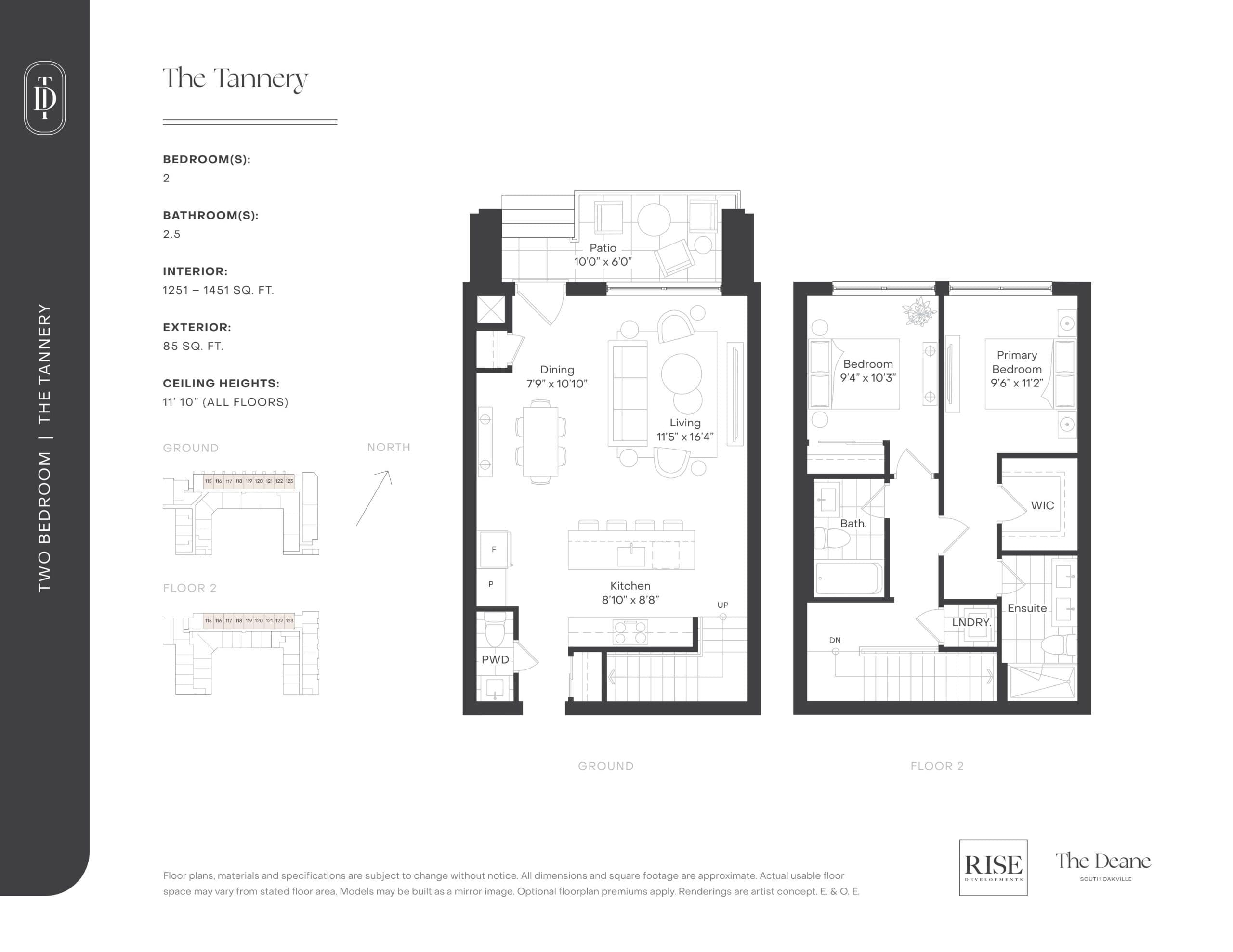 The Tannery Floor Plan at The Deane Condos - 1251 sq.ft