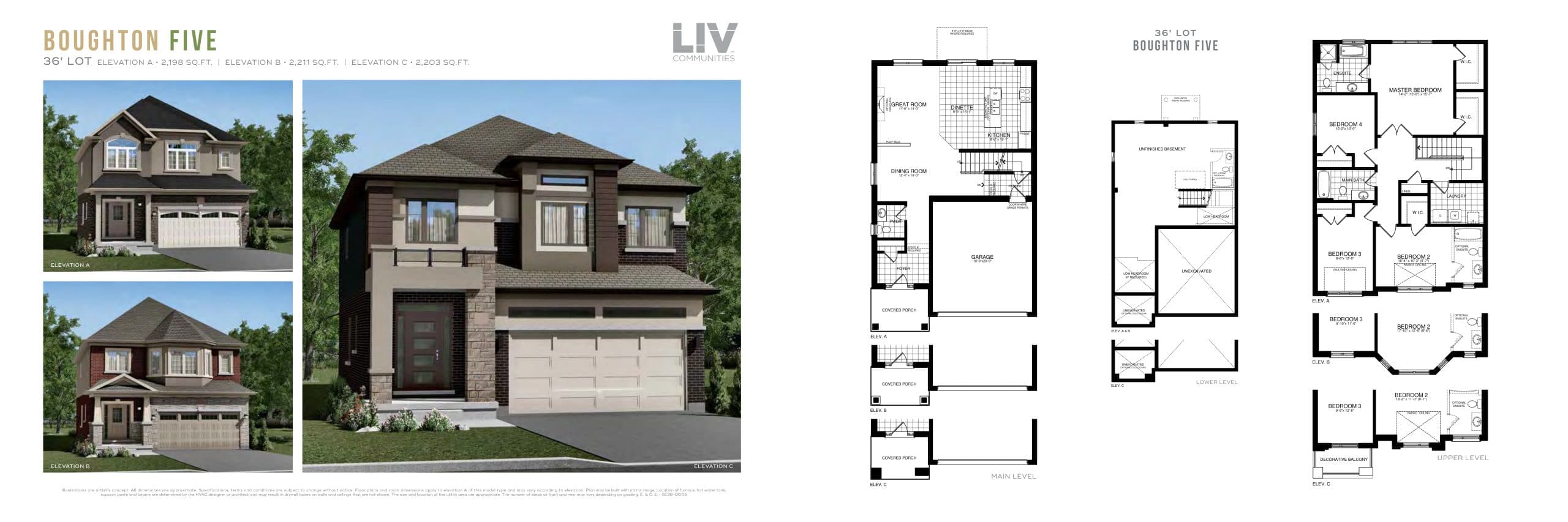 Boughton Five Floor Plan at Scenic Ridge East Homes - 2211 sq.ft