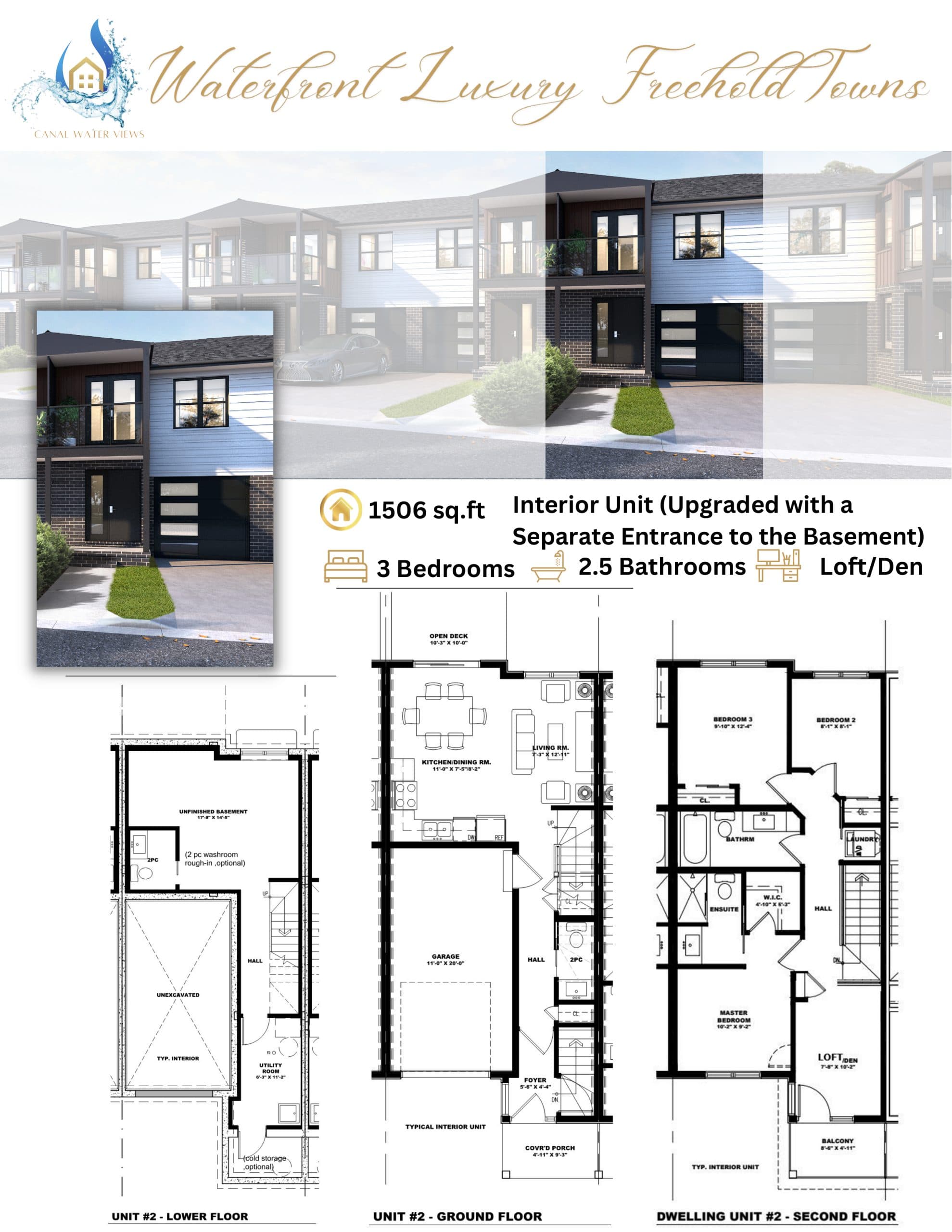 1506 sq.ft (Interior) Upgraded Floor Plan at Canal Water Views - 1506 sq.ft