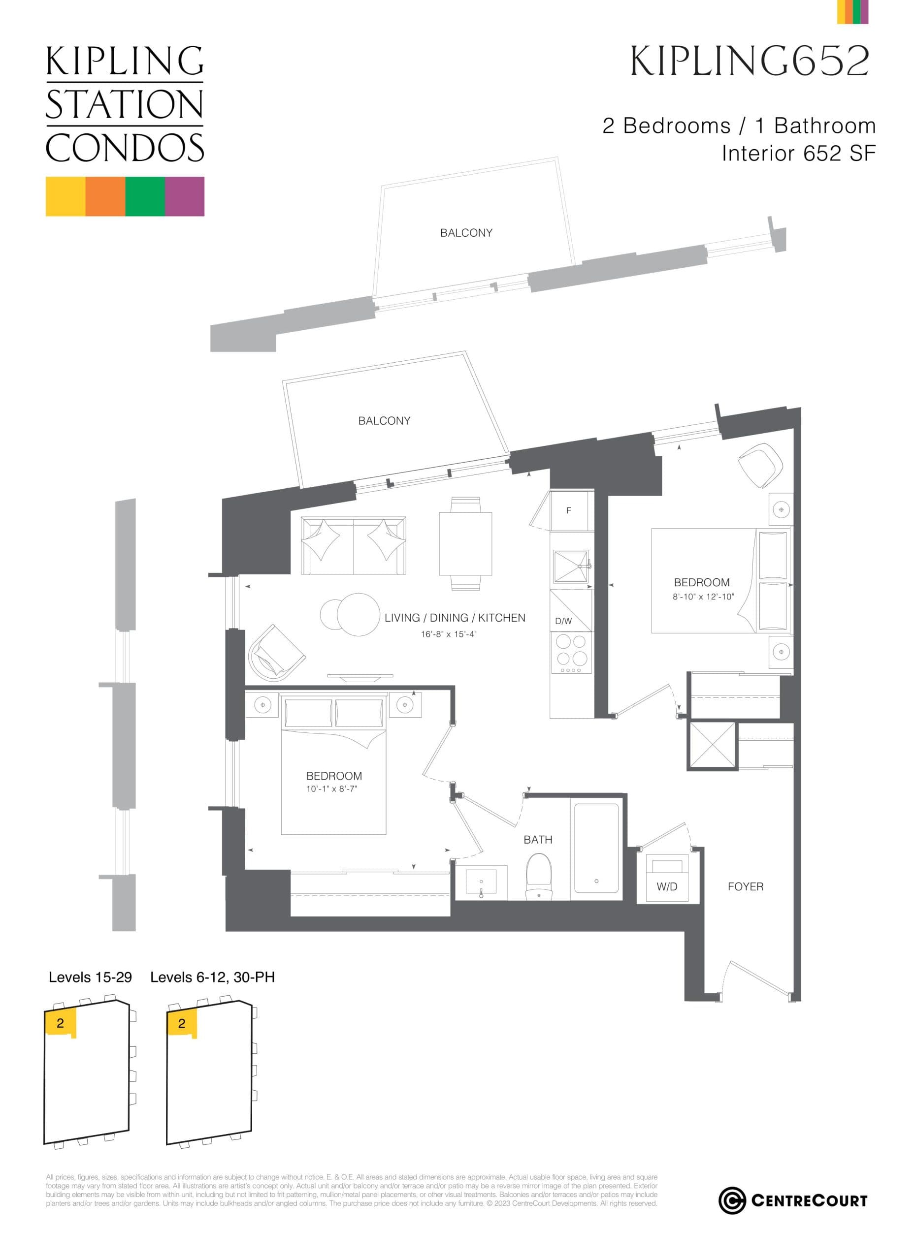 Kipling652 Floor Plan at Kipling Station Condos - 652 sq.ft