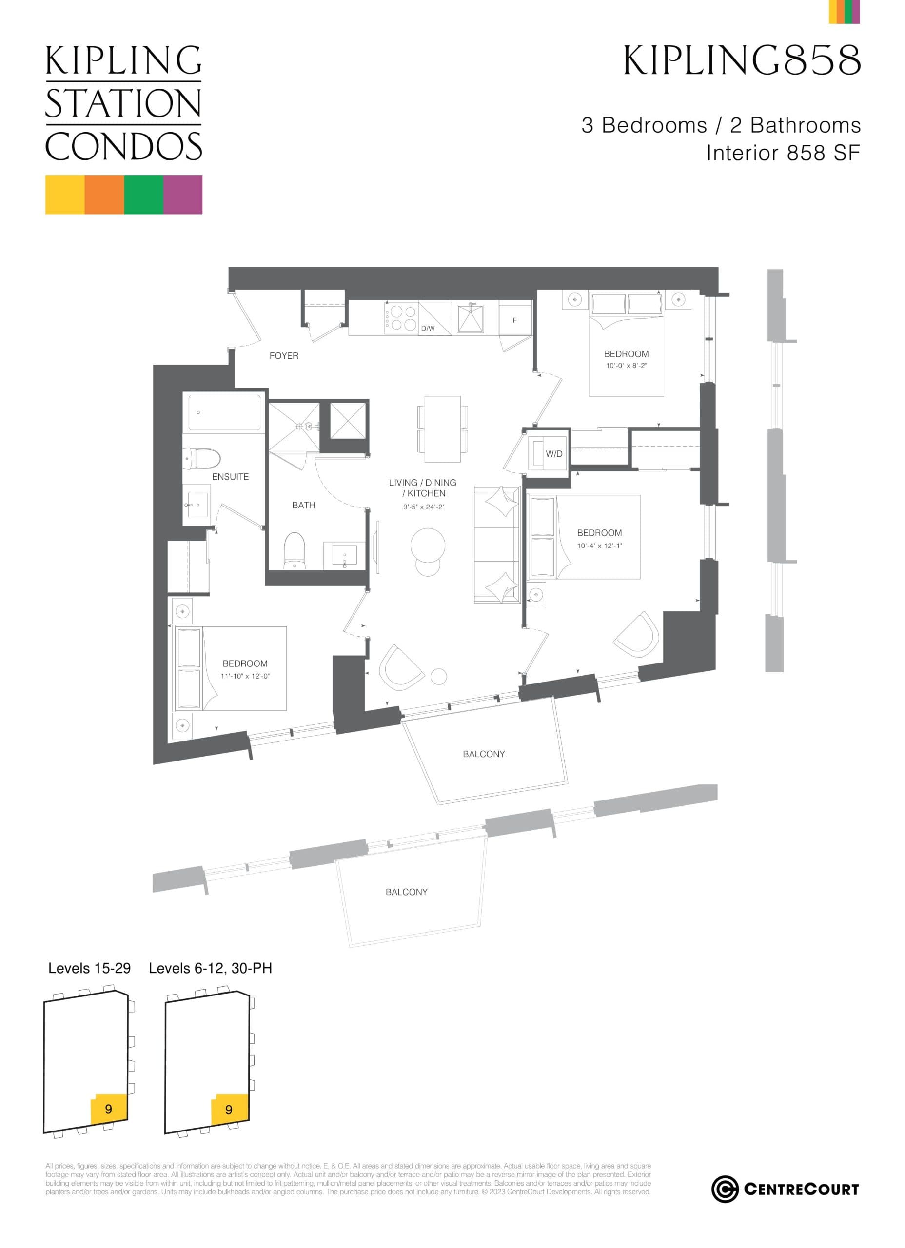 Kipling858 Floor Plan at Kipling Station Condos - 858 sq.ft