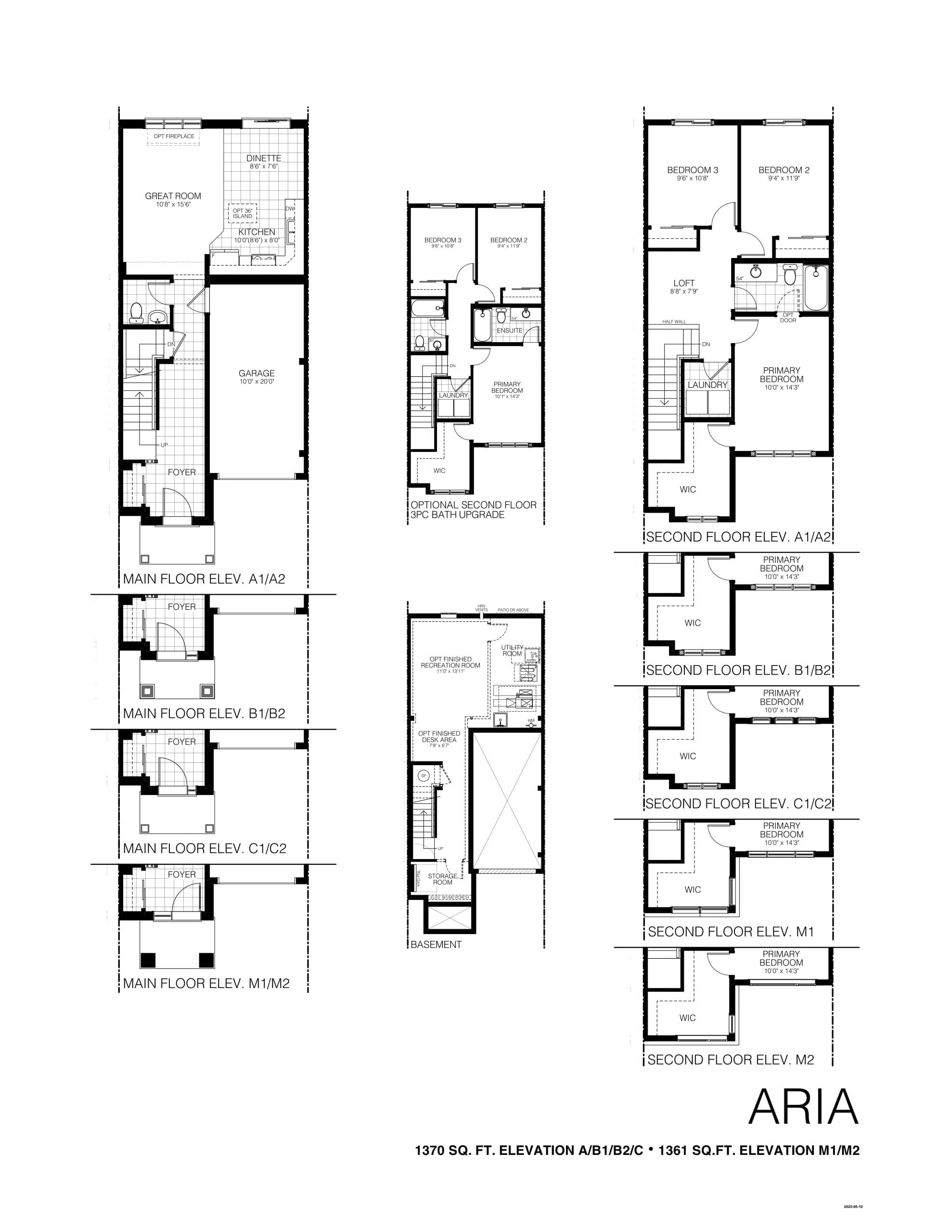 Aria Floor Plan at The Homes at Fieldstone - 1370 sq.ft