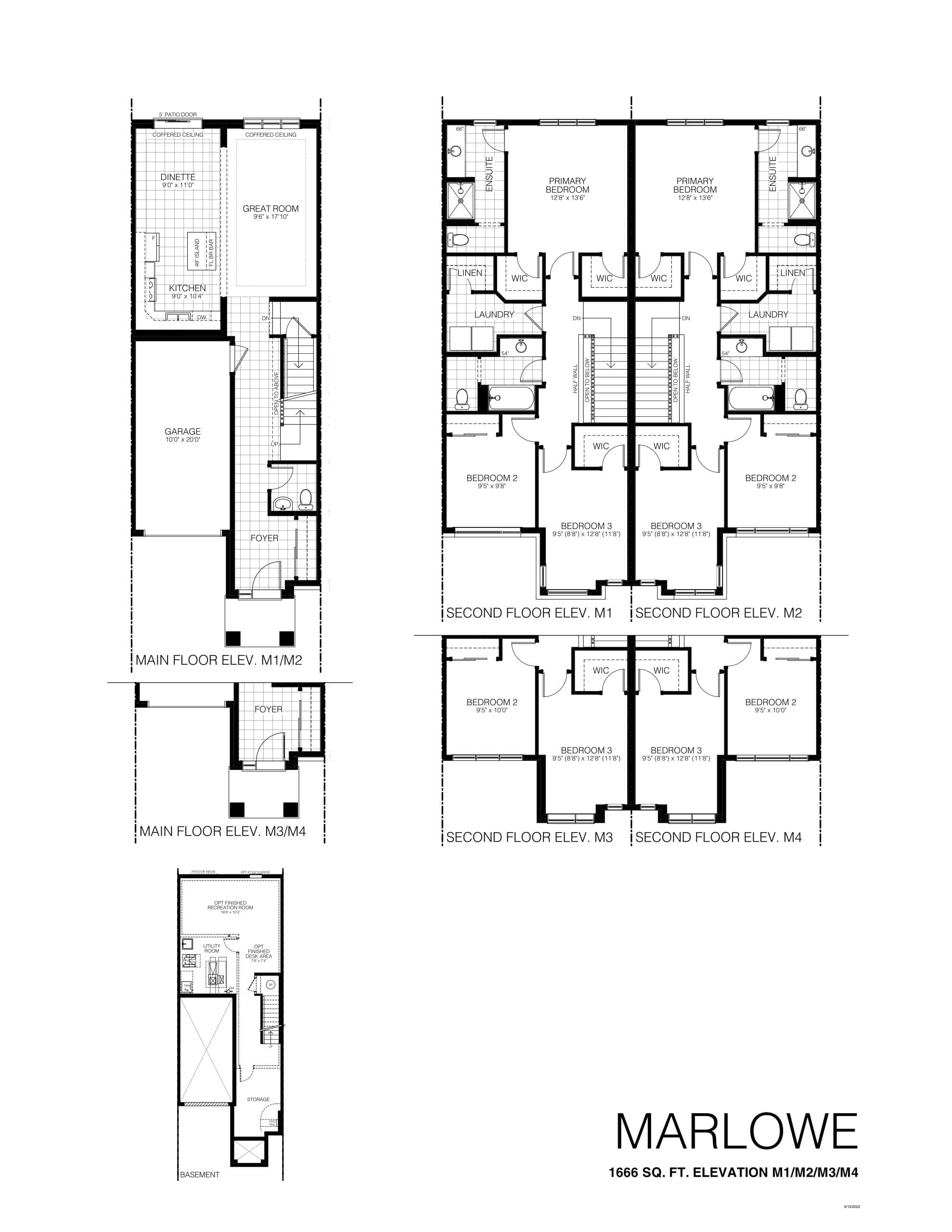 Marlowe Floor Plan at The Homes at Fieldstone - 1666 sq.ft