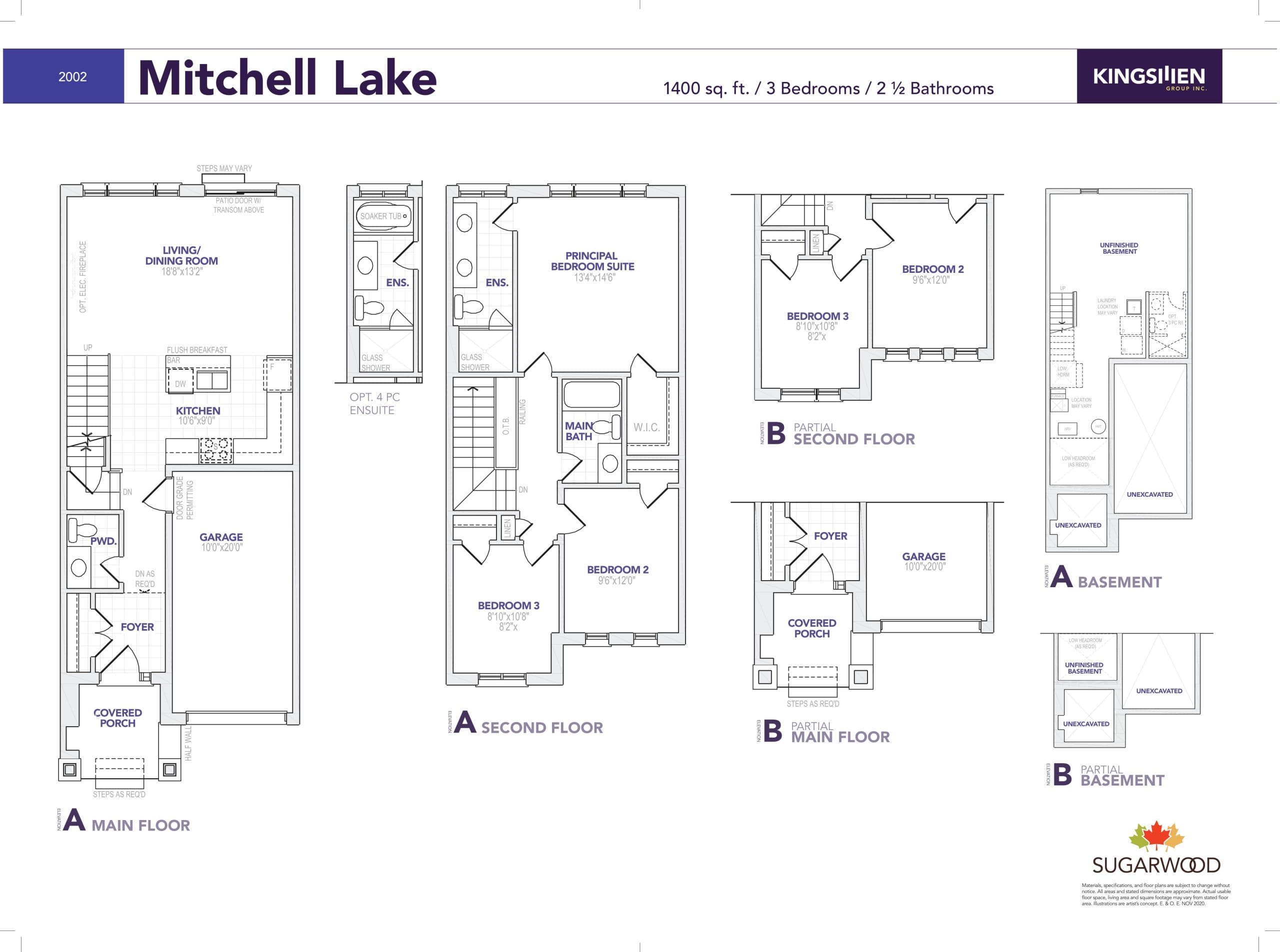 Mitchell Lake Floor Plan at Sugarwood Phase 1 - 1400 sq.ft