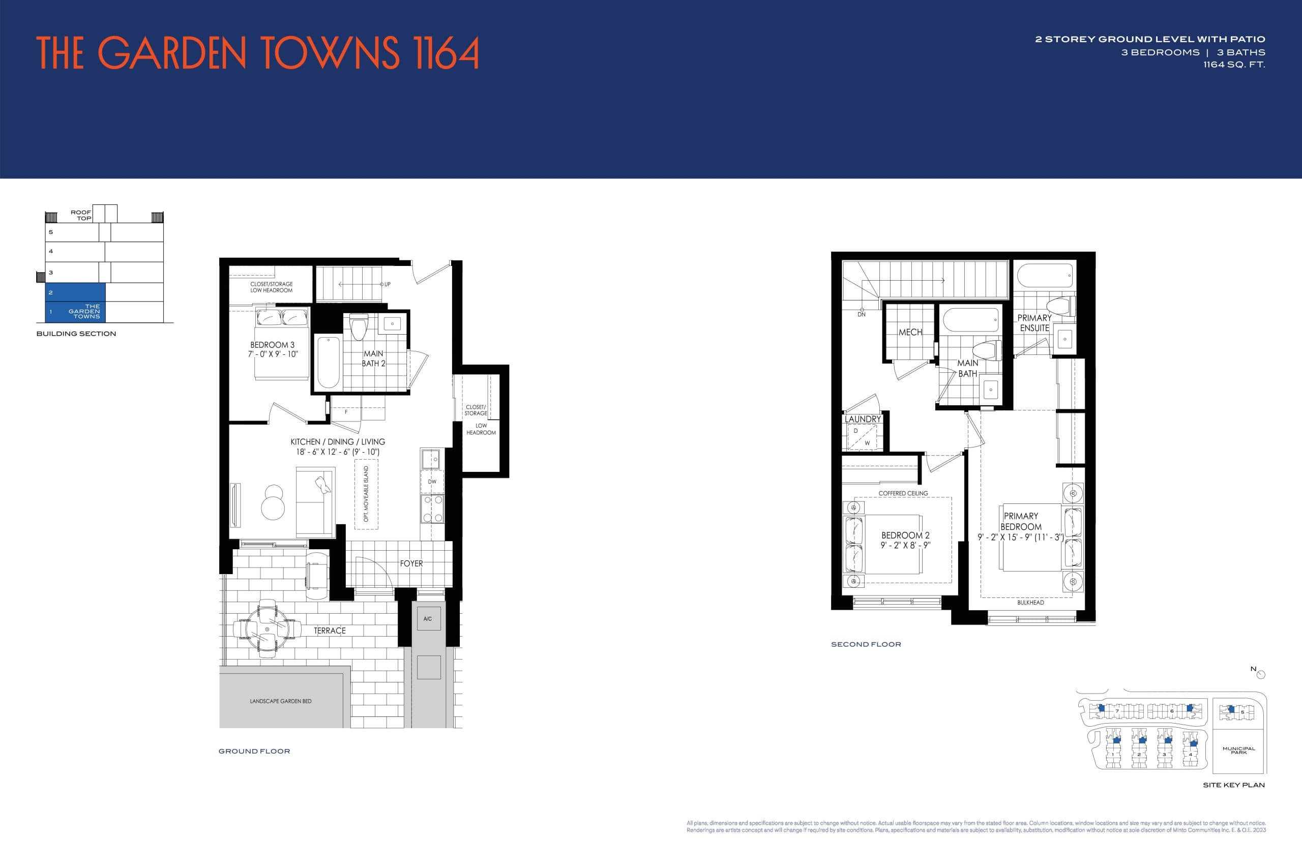 The Garden Towns 1164 Floor Plan at Westshore Towns - 1164 sq.ft
