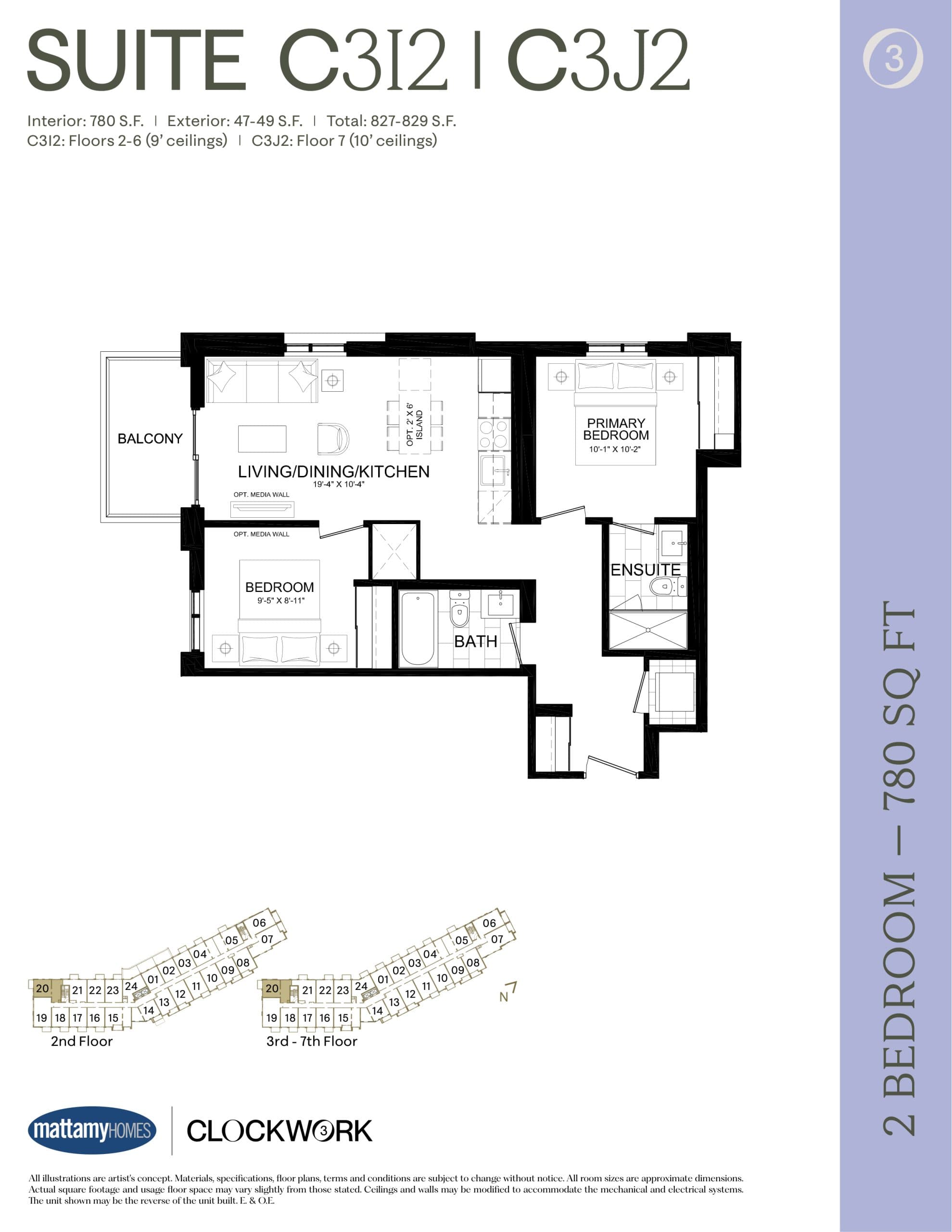 C3I2/C3J2 Floor Plan at Clockwork Condos Phase 3 - 780 sq.ft
