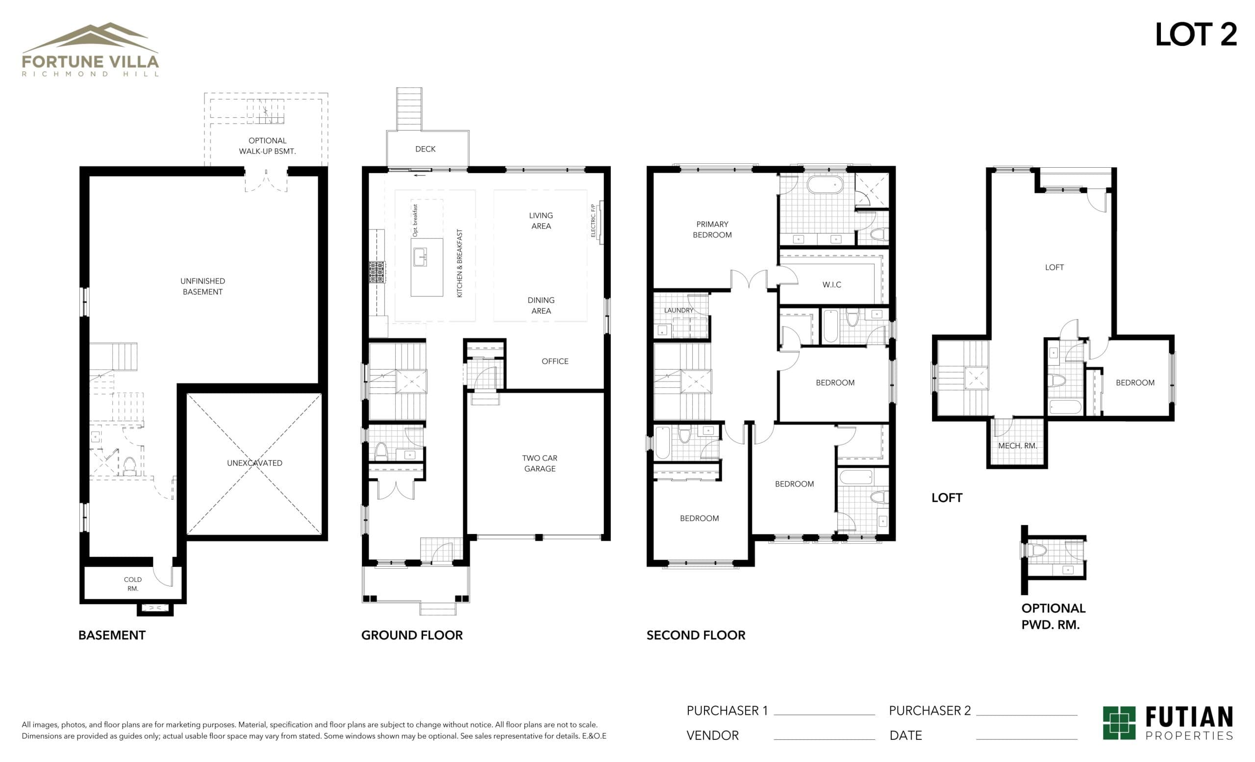 Lot 2 Floor Plan at Fortune Villa Homes - 4072 sq.ft