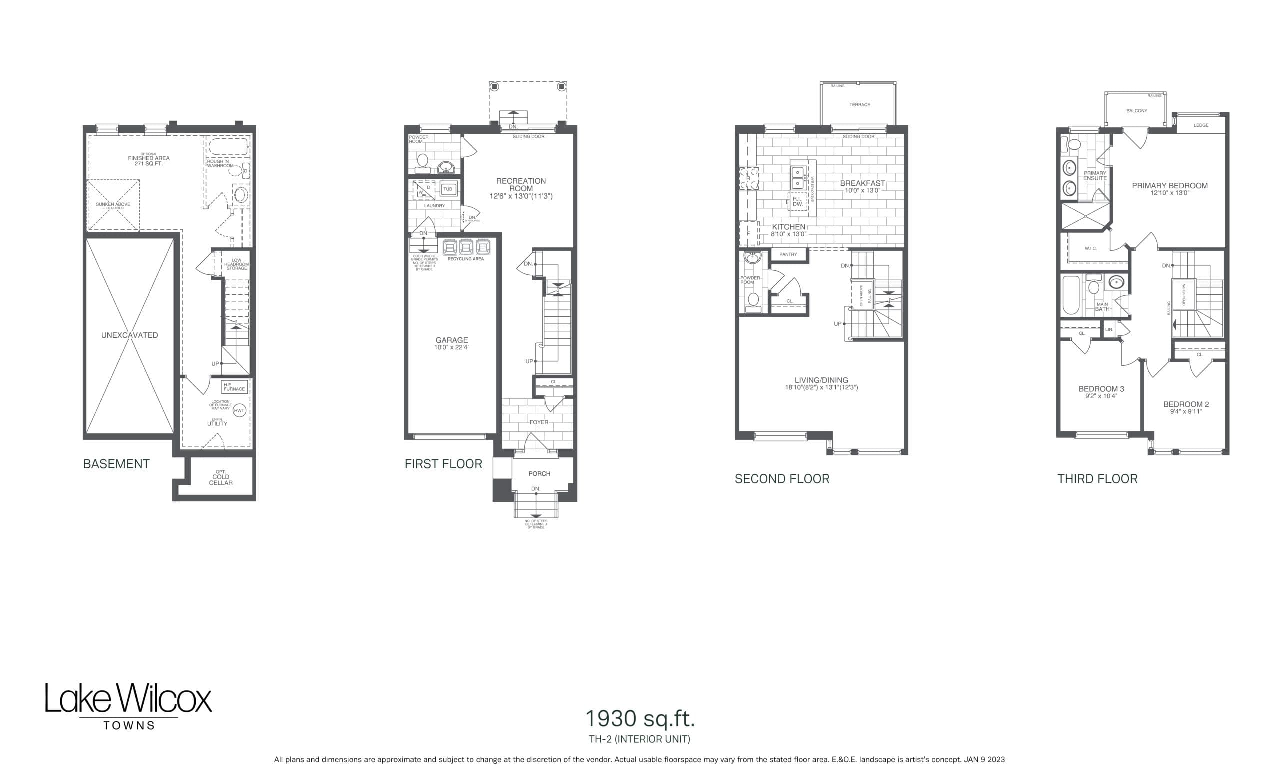 Bluebeard Lily Floor Plan at Lake Wilcox Towns - 1930 sq.ft
