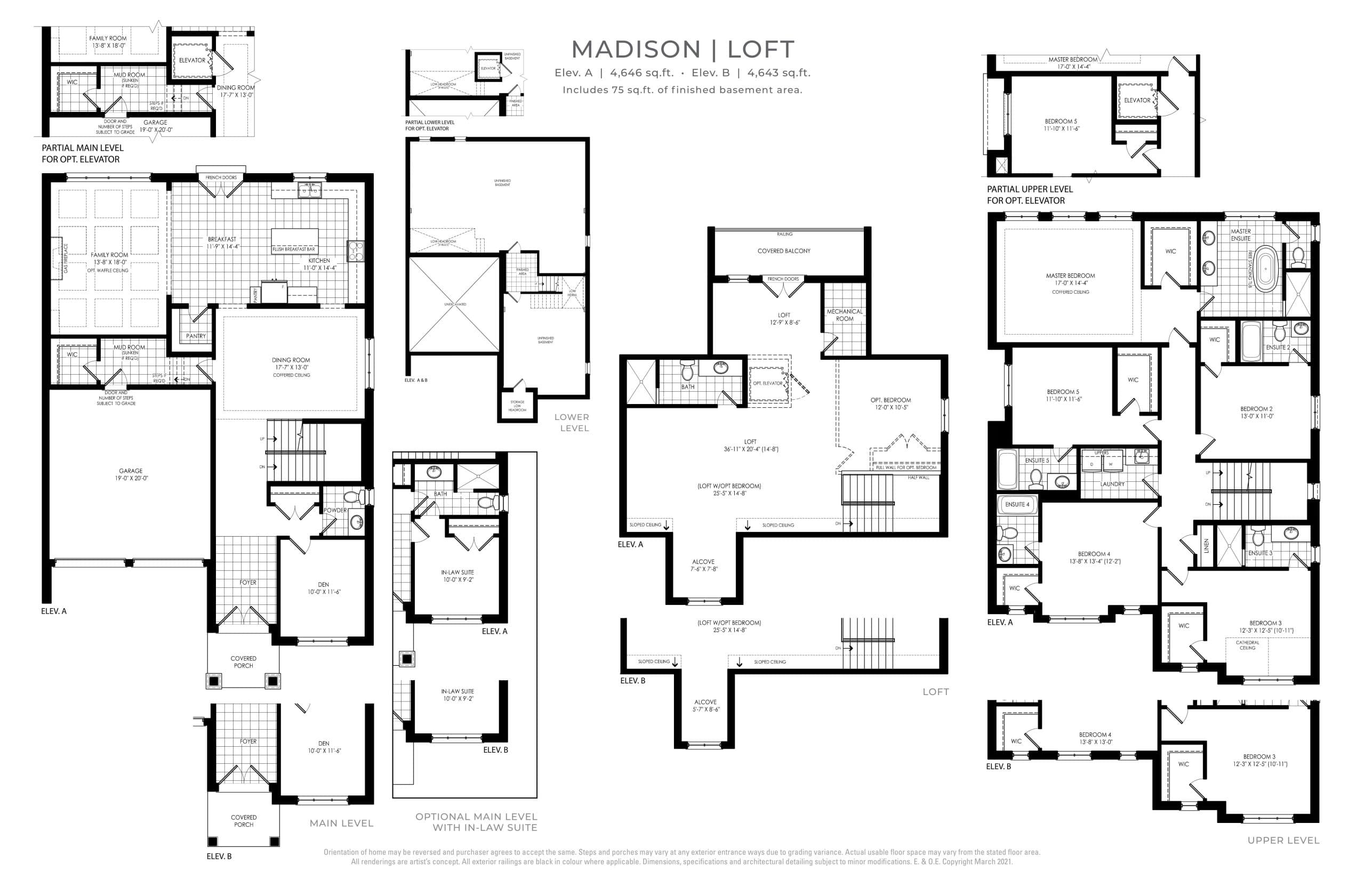 Madison (Loft) Floor Plan at OakRidge Meadows by Regal Crest Homes - 4646 sq.ft