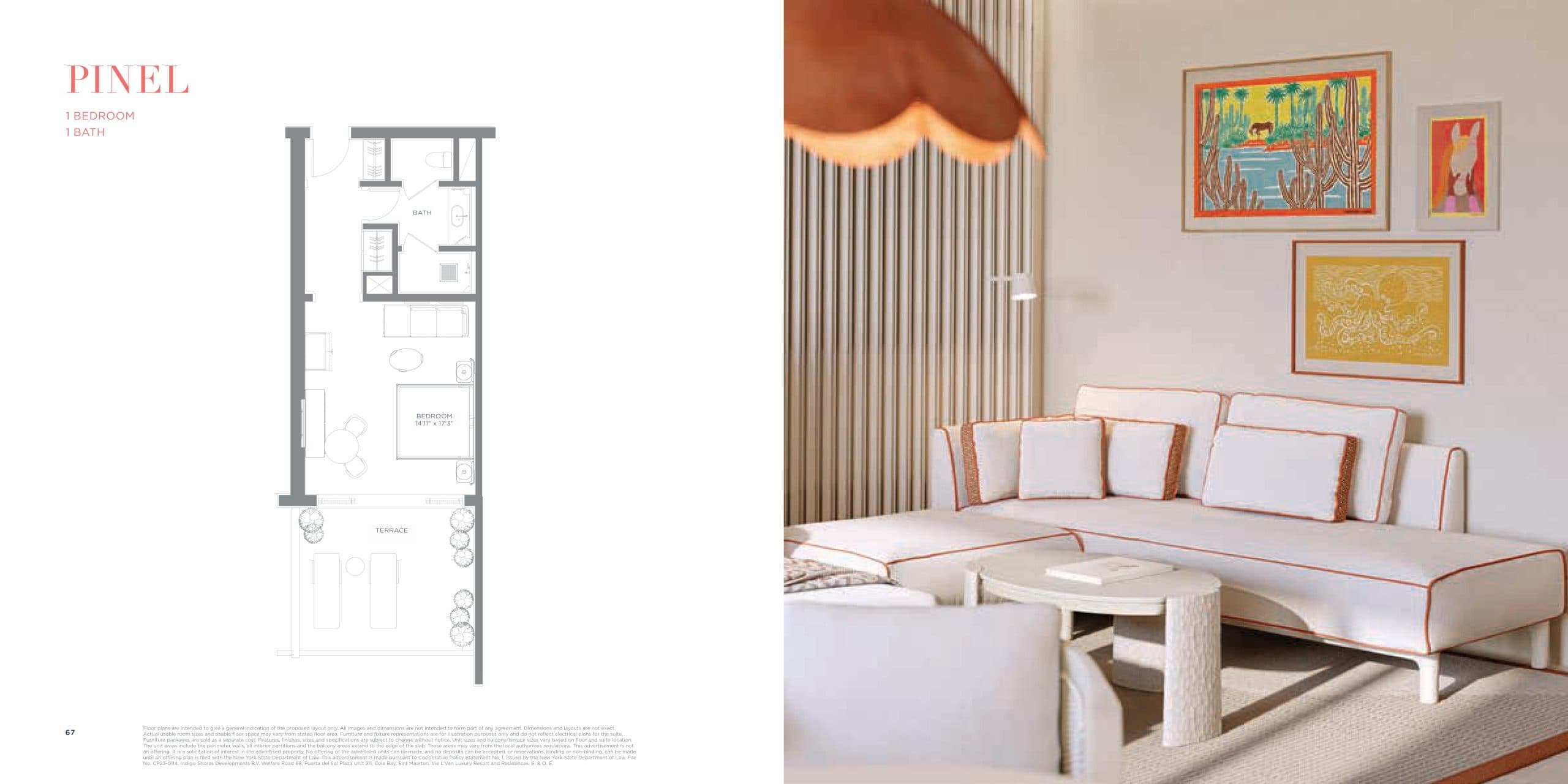 Pinel Floor Plan at Vie L’Ven - 570 sq.ft