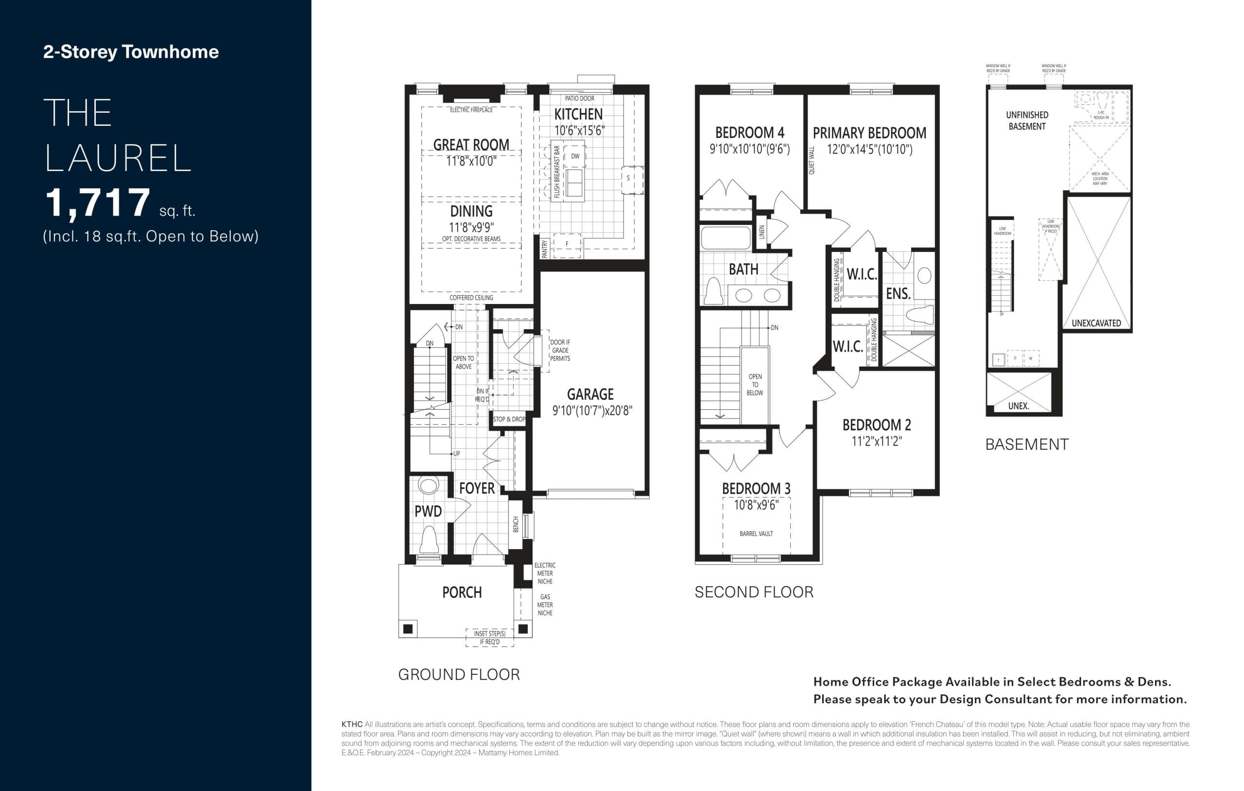 The Laurel Floor Plan at Upper Joshua Creek Phase 6 Towns - 1717 sq.ft