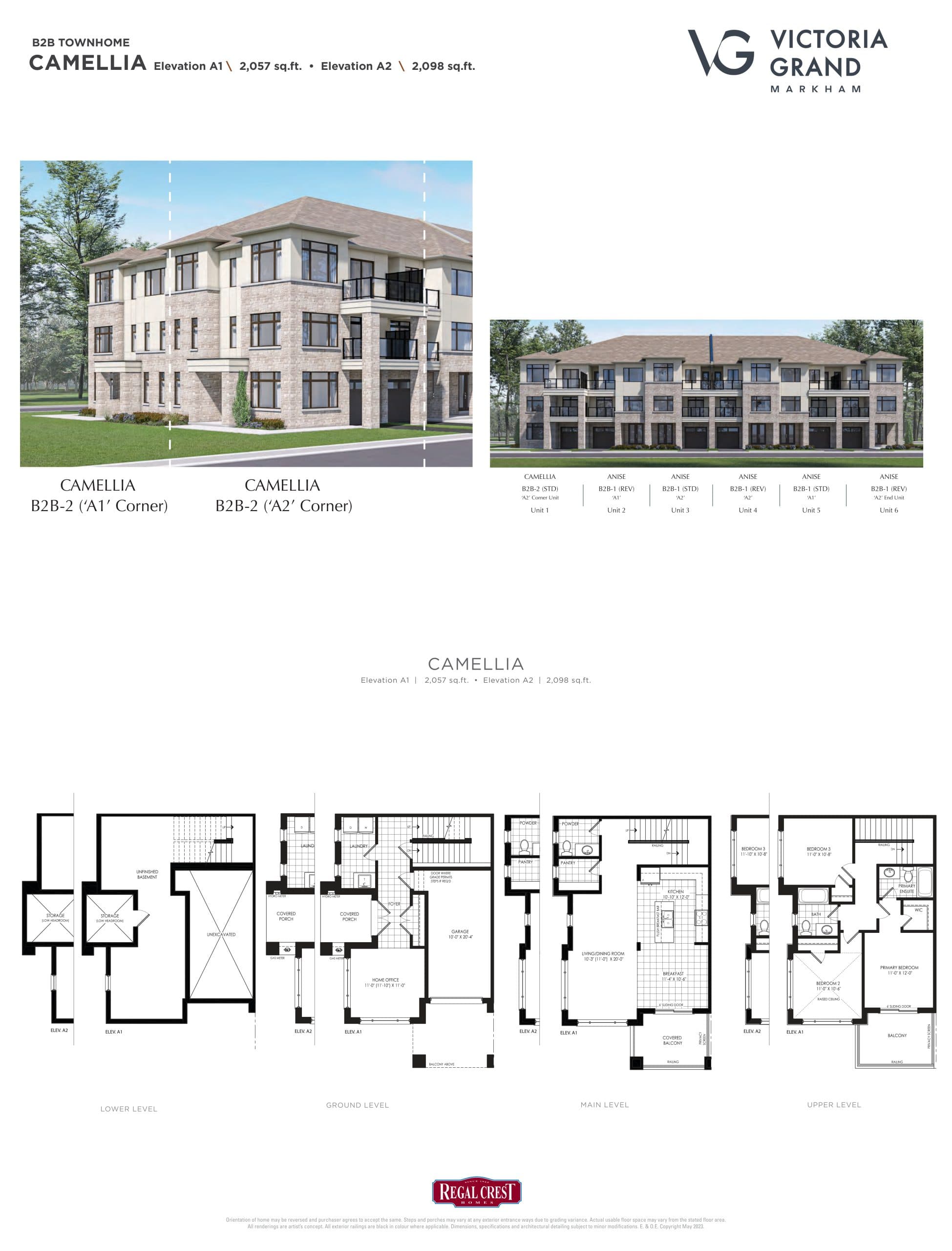 Camellia Floor Plan at Victoria Grand by Regal Crest Homes - 2098 sq.ft