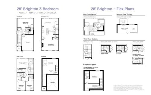 28' Brighton (3 Bedroom with Flex Plans) floor plan