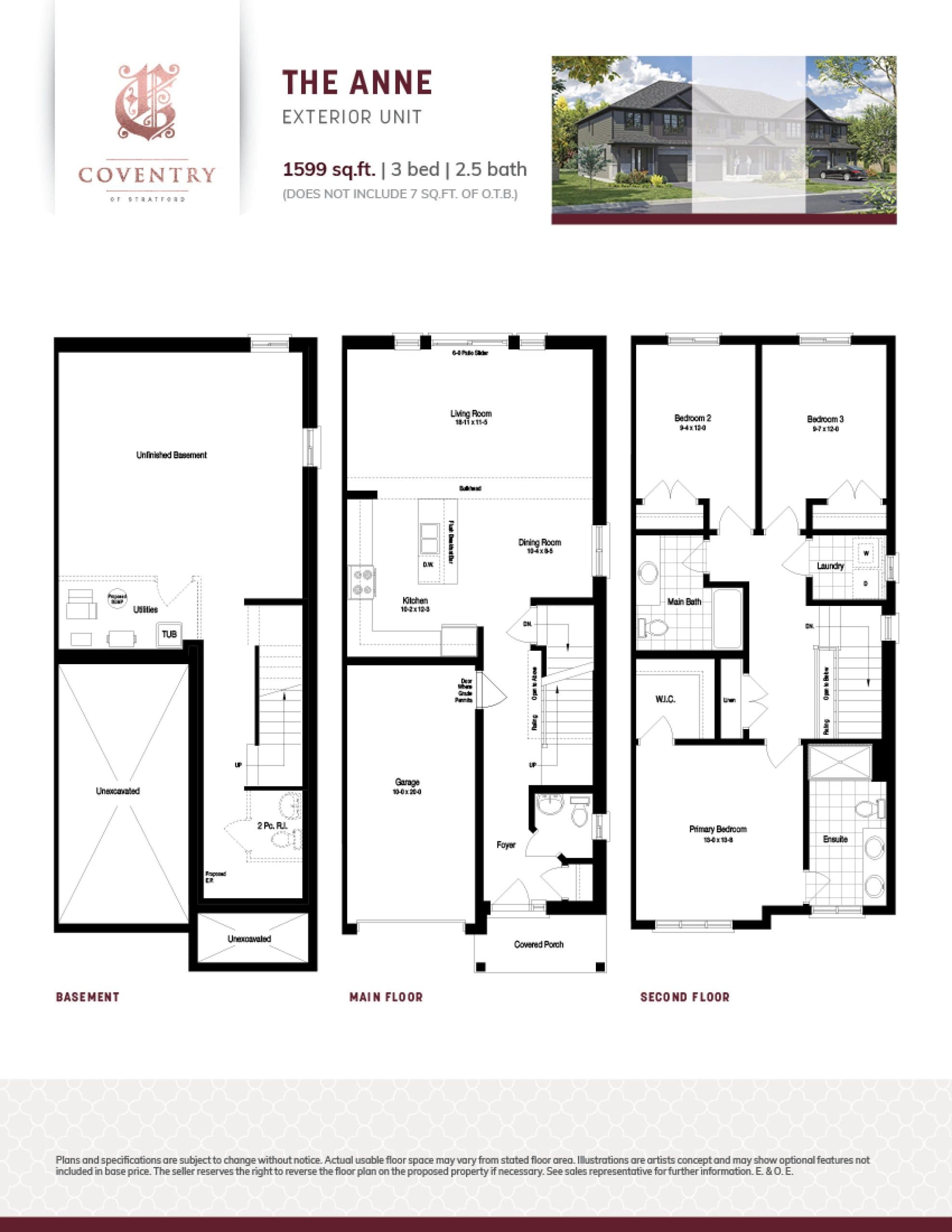 The Anne (Exterior) Floor Plan at Coventry of Stratford by Forest Park Homes - 1599 sq.ft