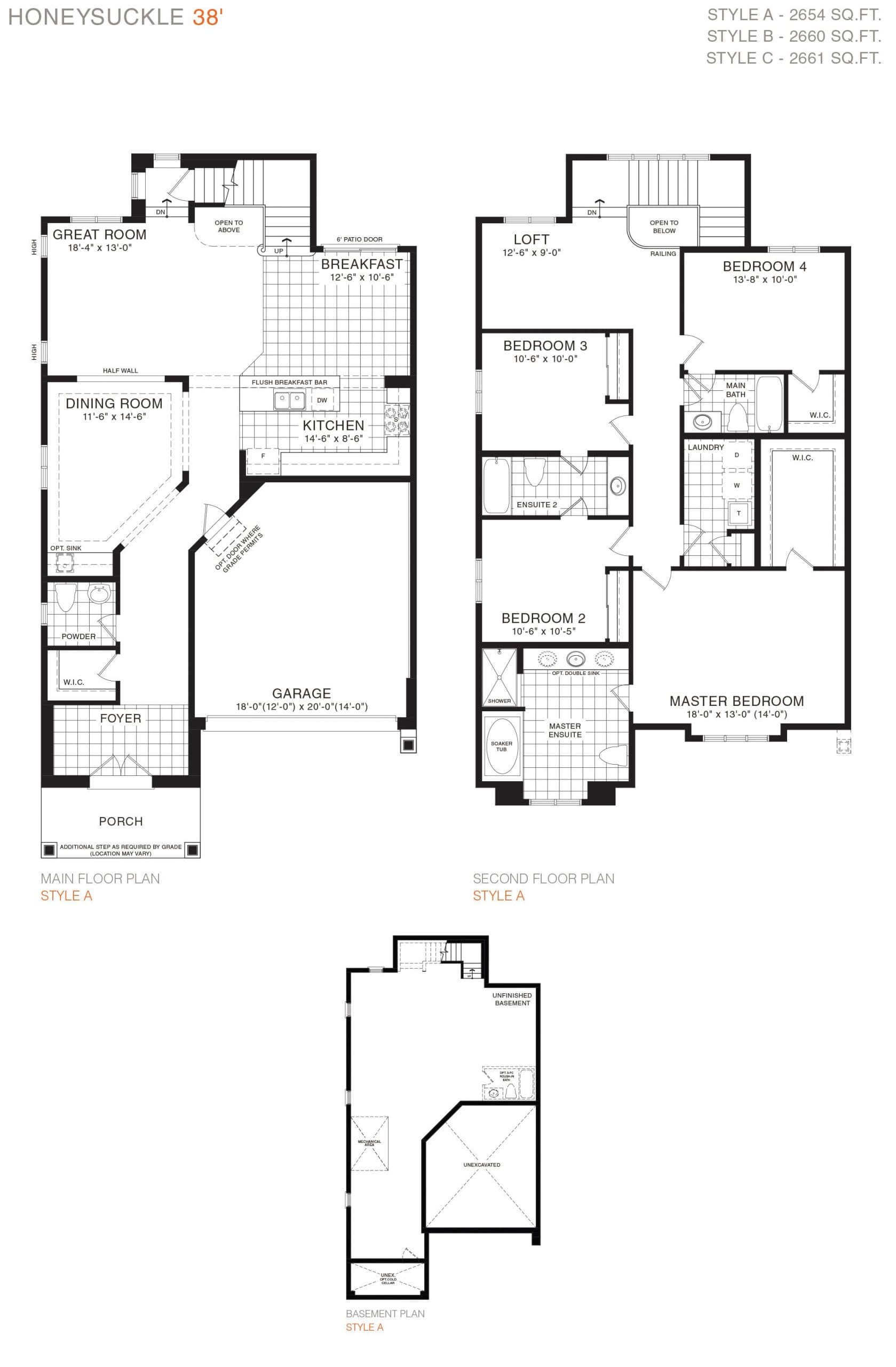 Honeysuckle 38' Floor Plan at Empire Legacy - 2661 sq.ft