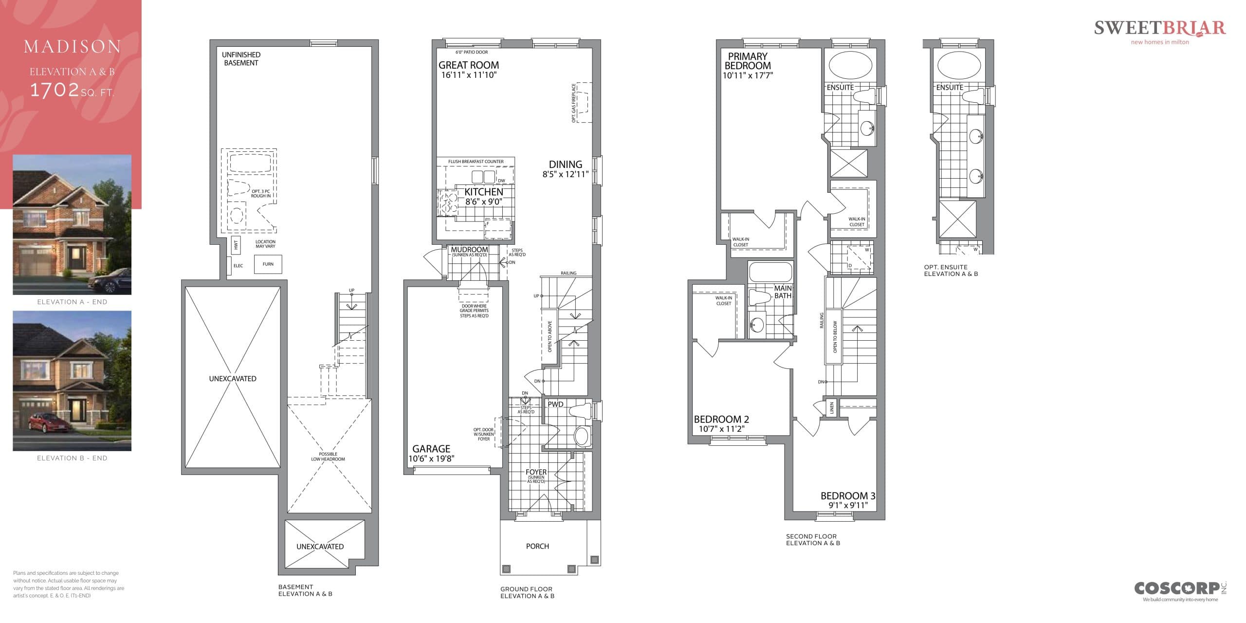 Madison Floor Plan at Sweetbriar Homes - 1702 sq.ft