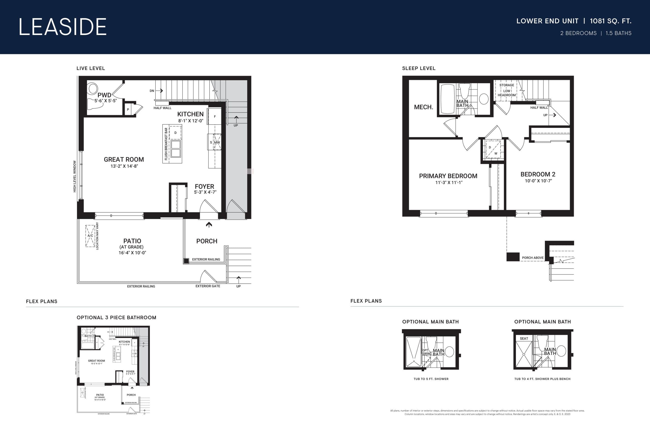 Leaside (Lower End) Floor Plan at Parkside at Arcadia Condos - 1081 sq.ft