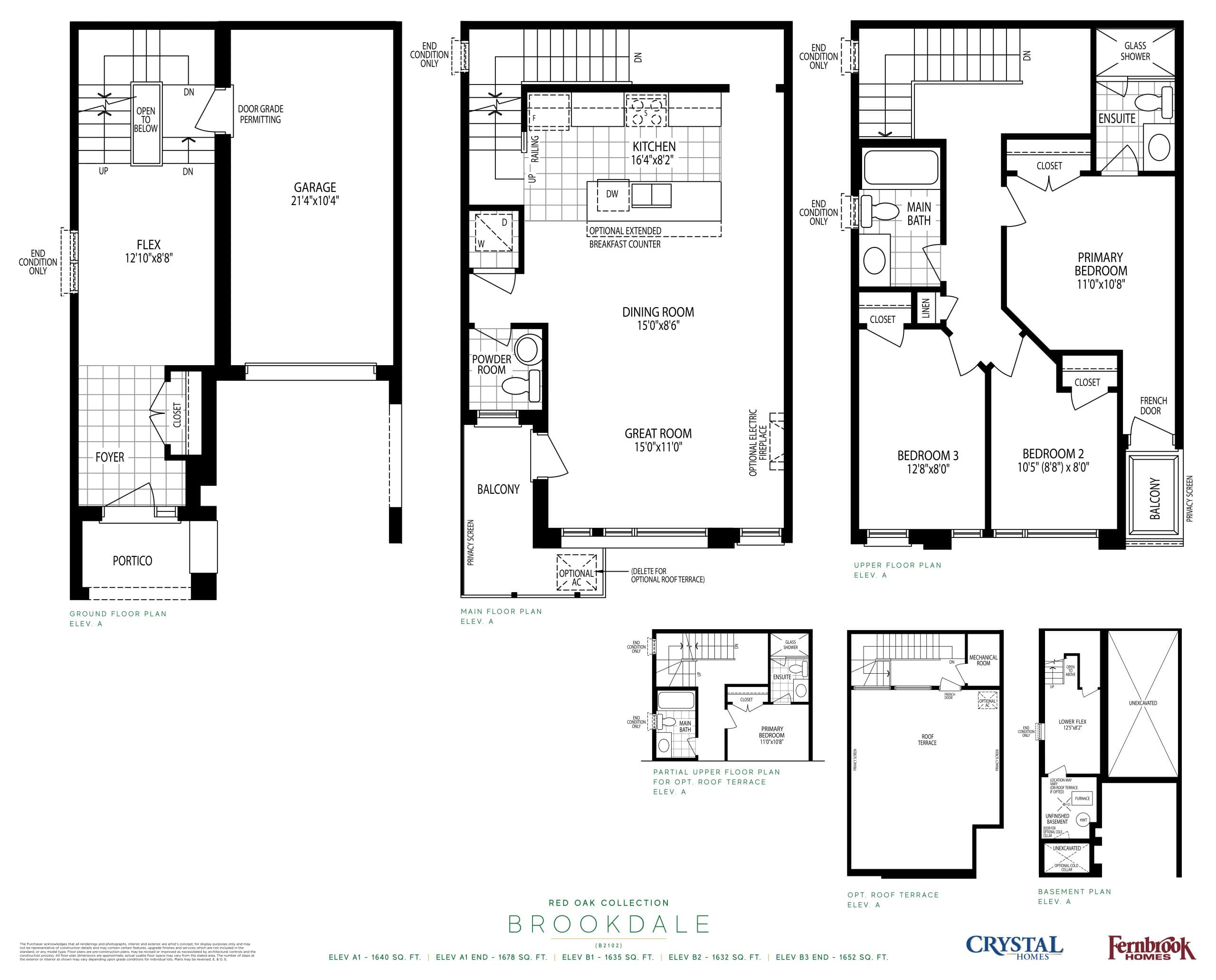 Brookdale - Red Oak Collection (Phase 2) Floor Plan at OakBrook Towns - 1678 sq.ft