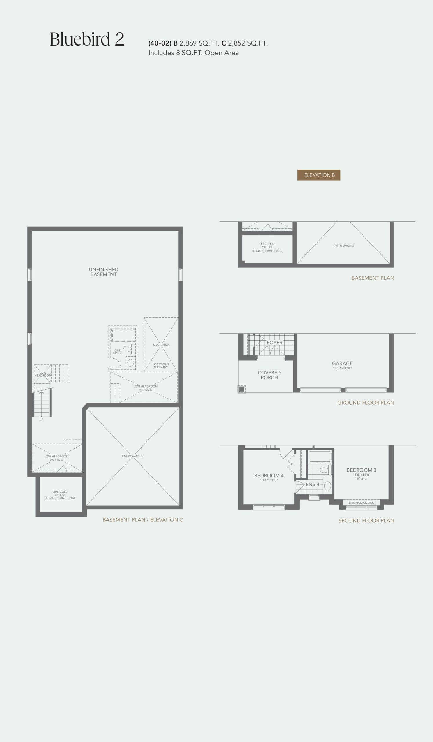 Bluebird 2 Floor Plan at Meadowlark Enclave Homes - 2869 sq.ft