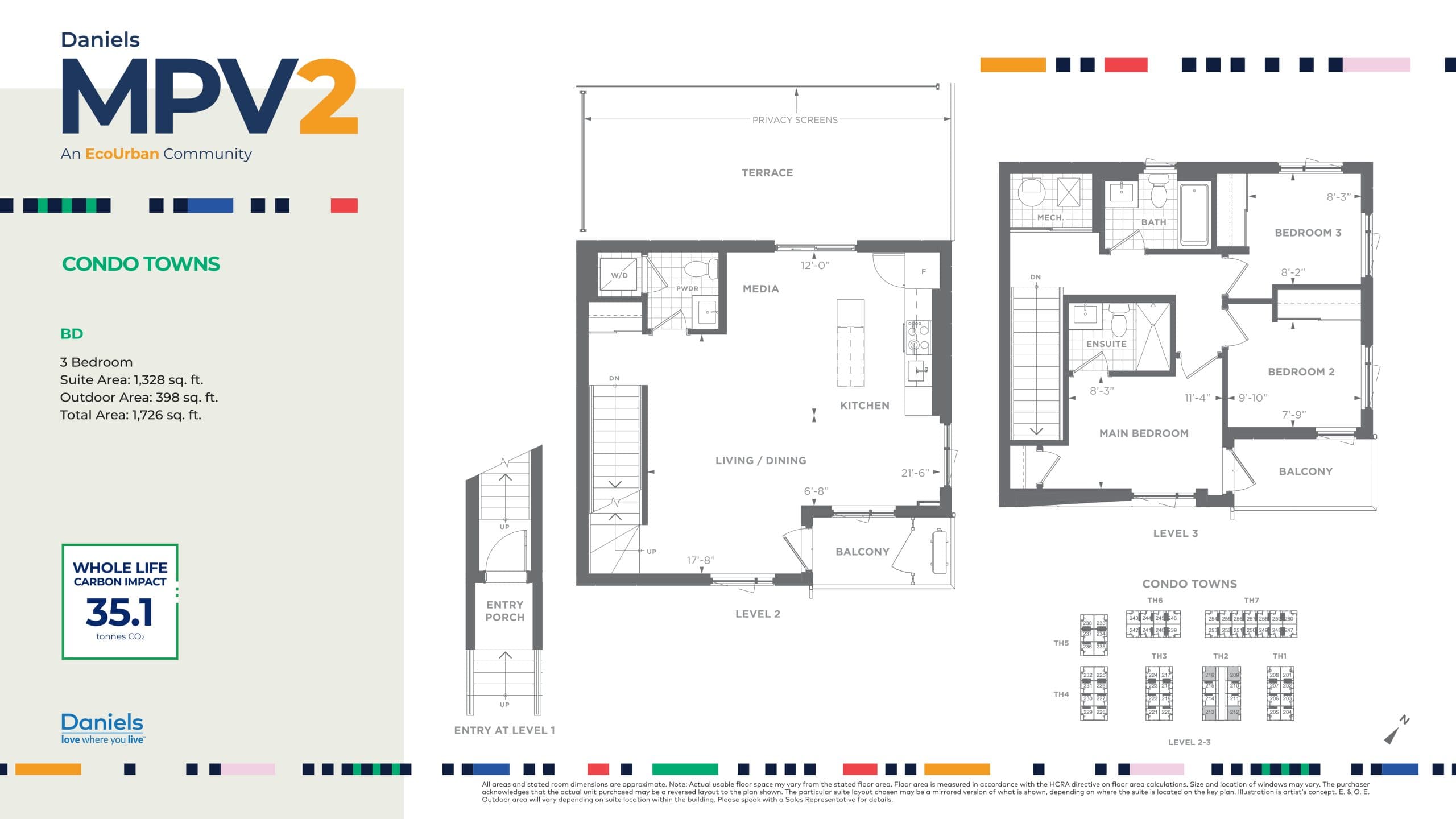 BD Floor Plan at Daniels MPV2-TH - 1328 sq.ft
