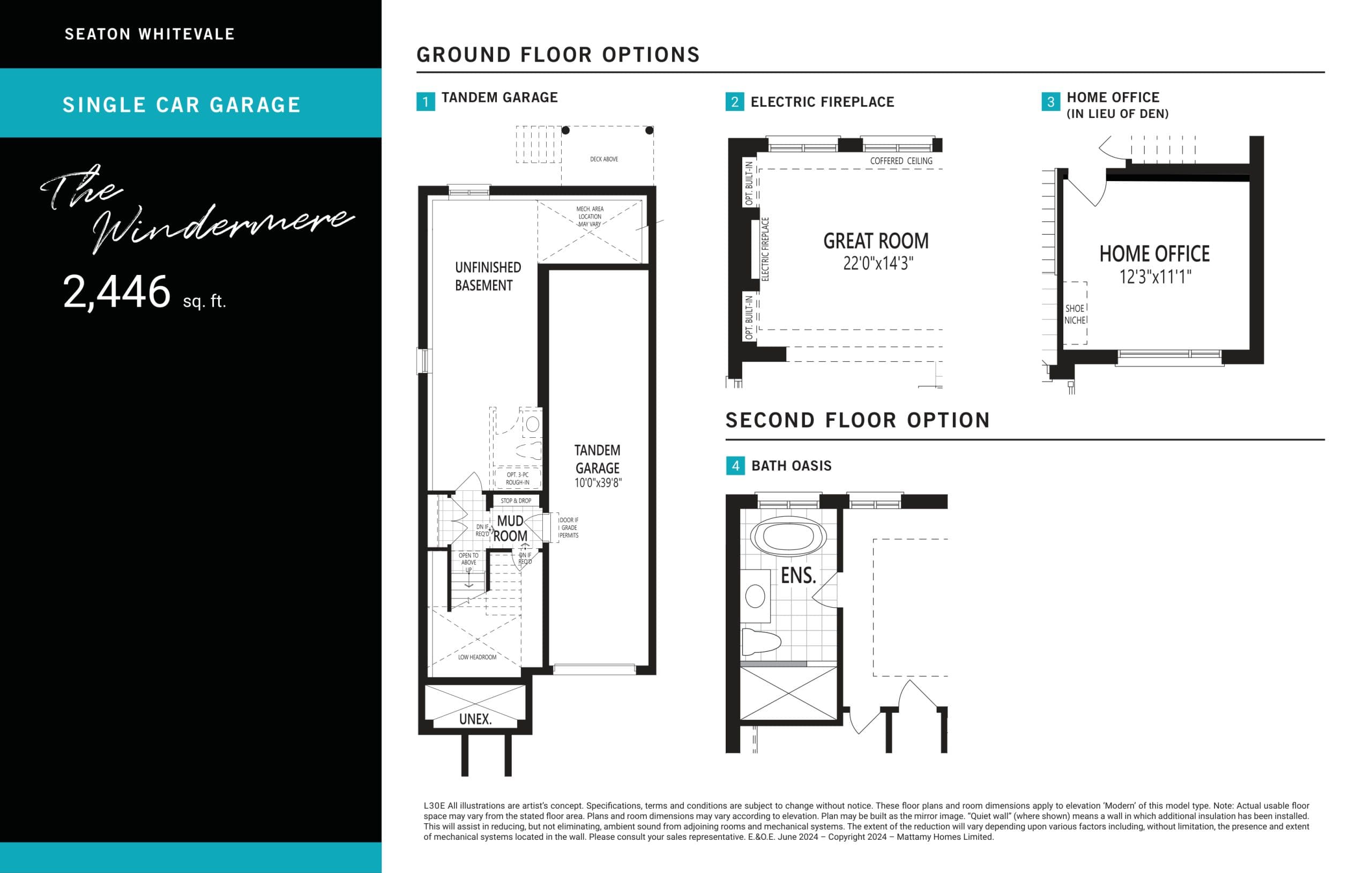 The Windermere (Options) Floor Plan at Seaton Whitevale Phase 5 - 2446 sq.ft