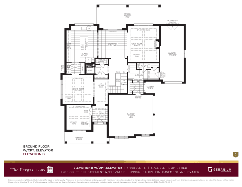 The Fergus - Elevation B With Optional Elevator floor plan