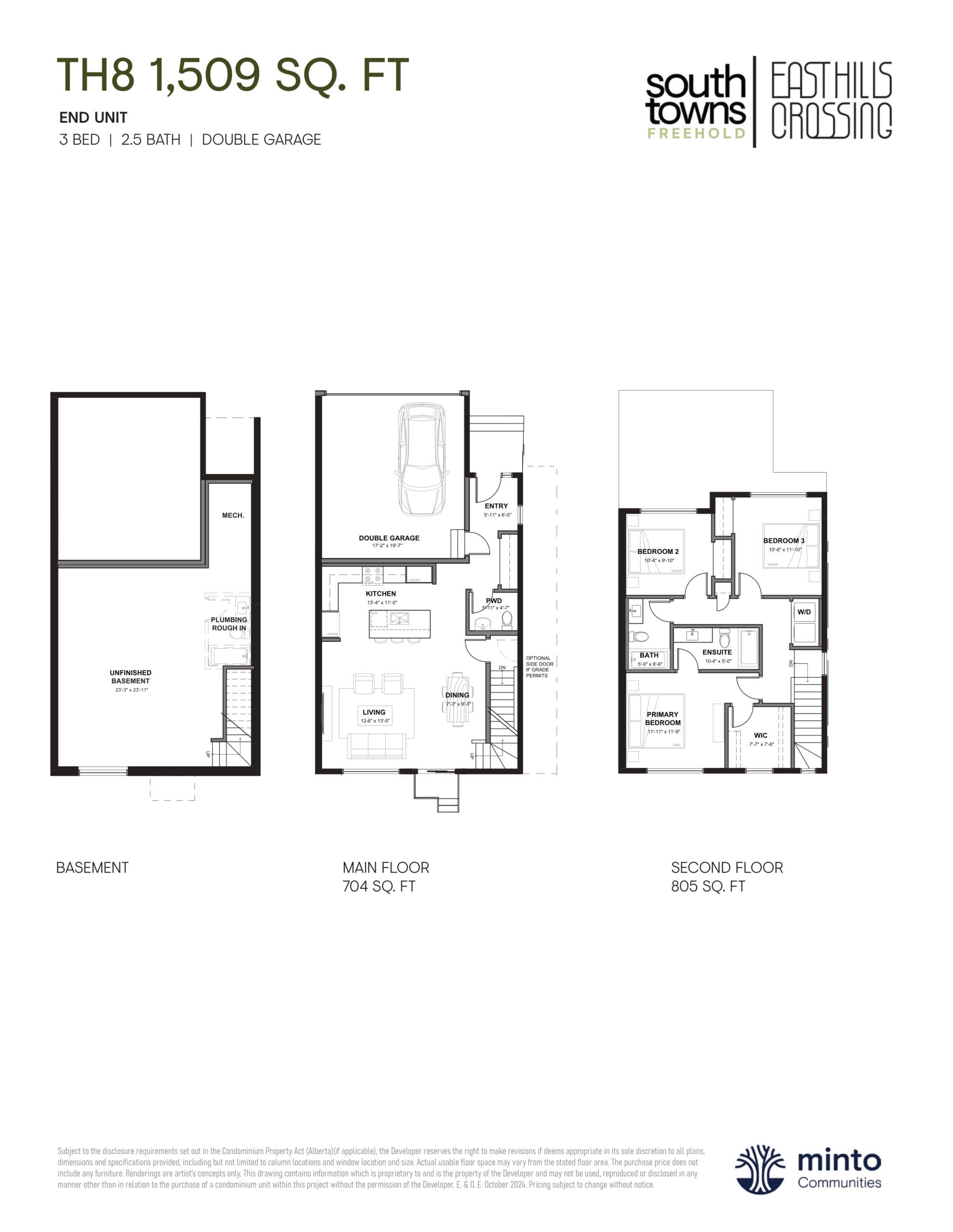 TH8 - South Towns Floor Plan at East Hills Crossing Towns - 1509 sq.ft