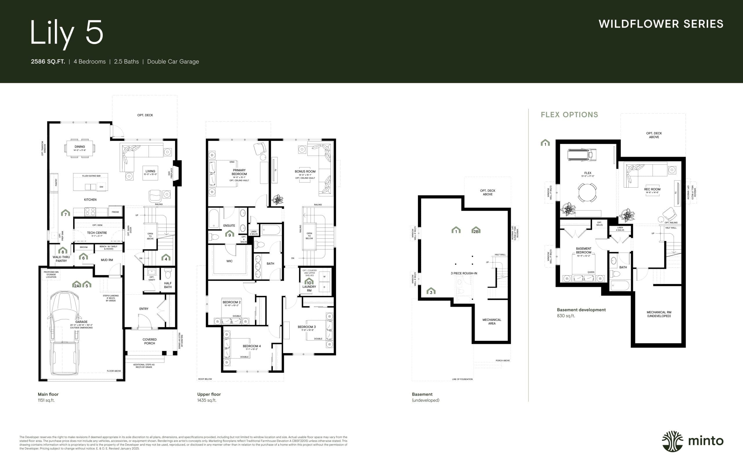 Lily 5 Floor Plan at Wildflower Homes - 2586 sq.ft