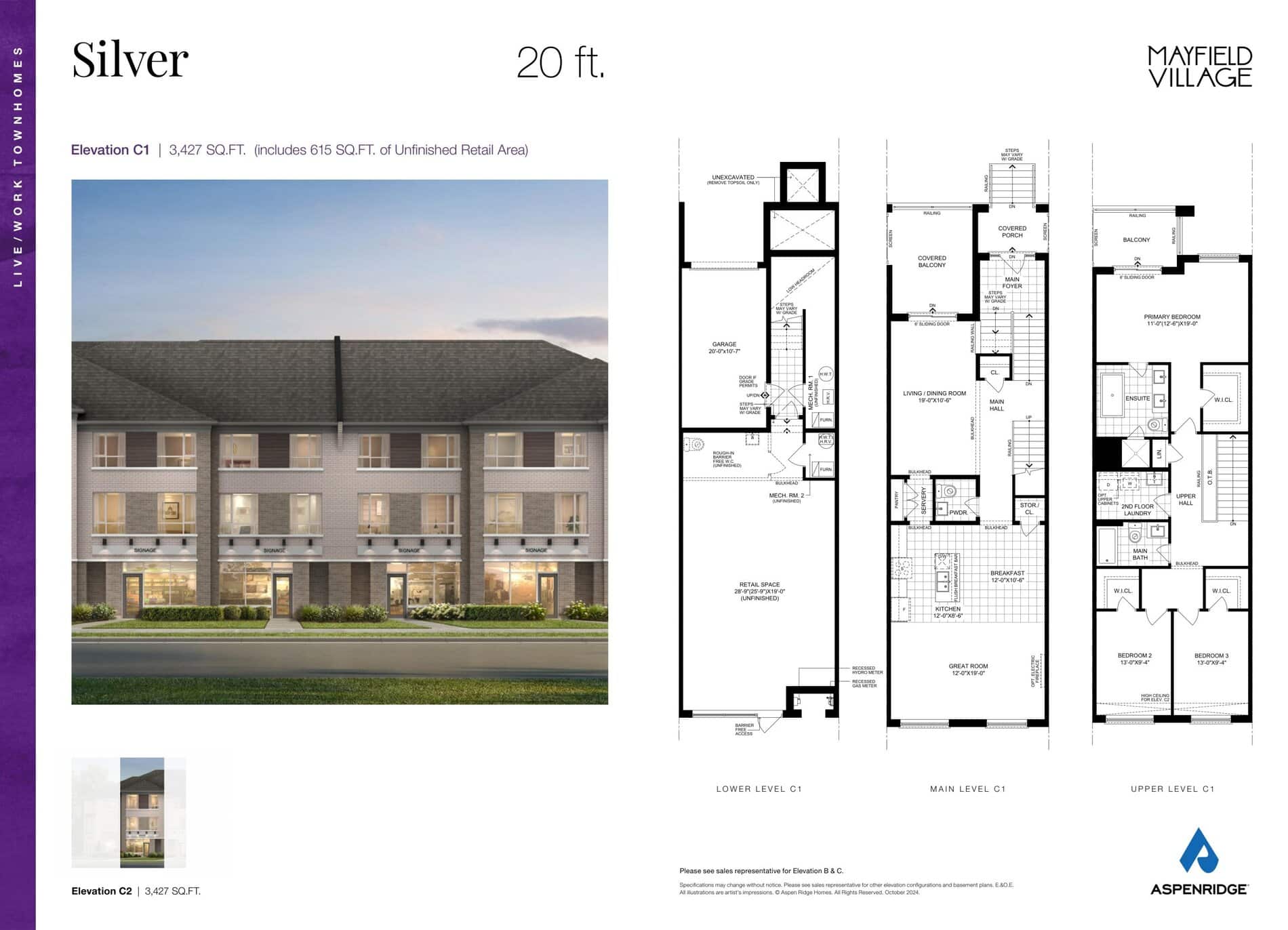 Silver Floor Plan at Mayfield Village by Aspen Ridge Homes - 3427 sq.ft