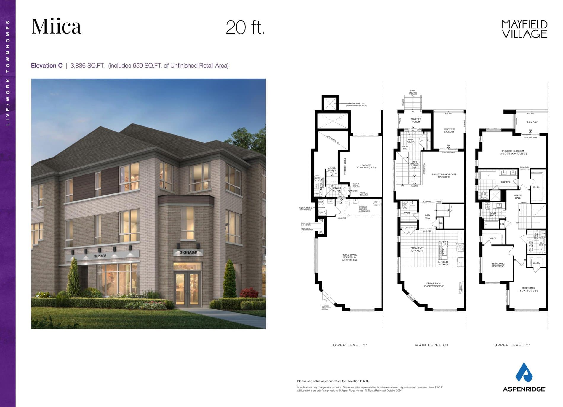 Miica Floor Plan at Mayfield Village by Aspen Ridge Homes - 3836 sq.ft