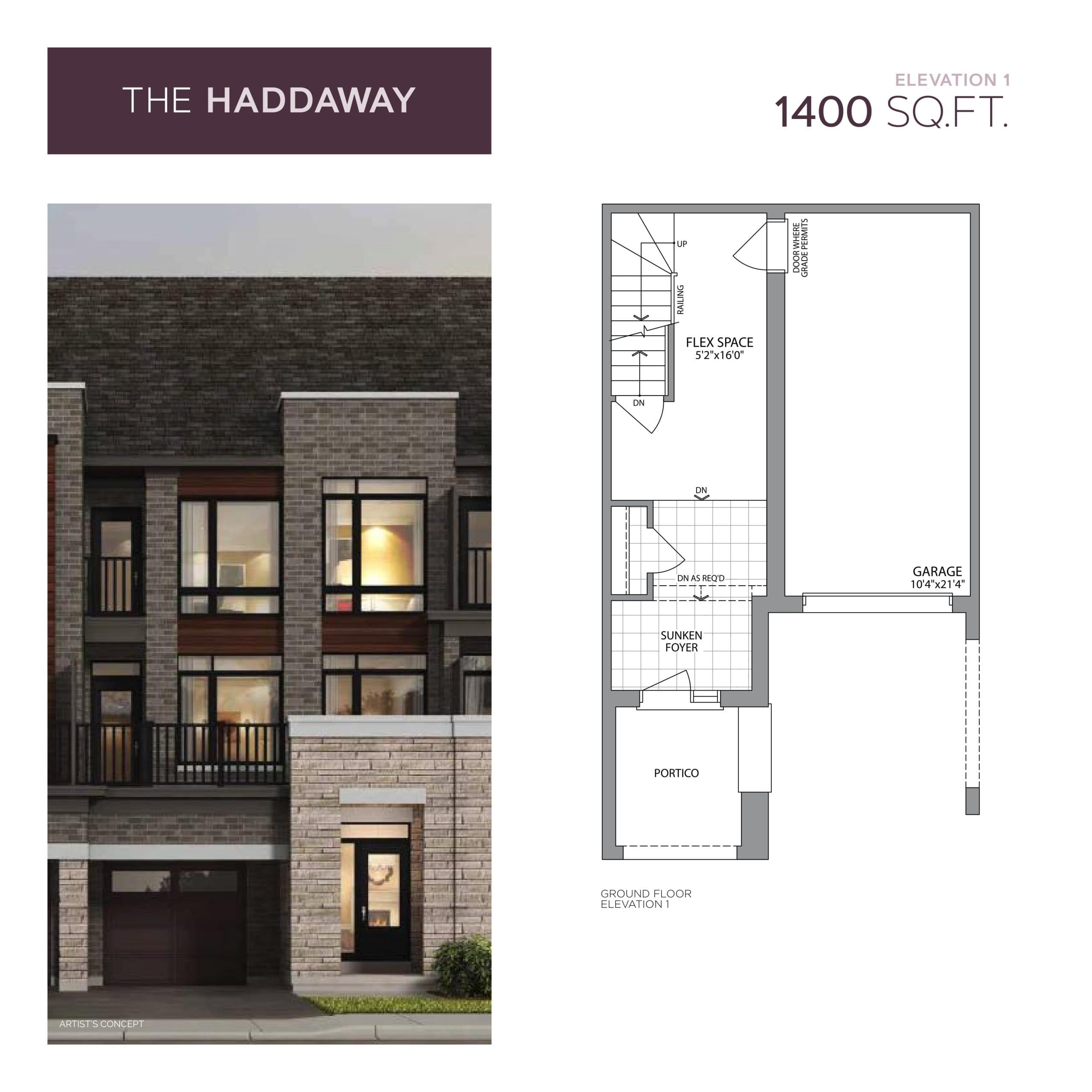The Haddaway Floor Plan at Aurora Trails by Paradise Developments - 1400 sq.ft