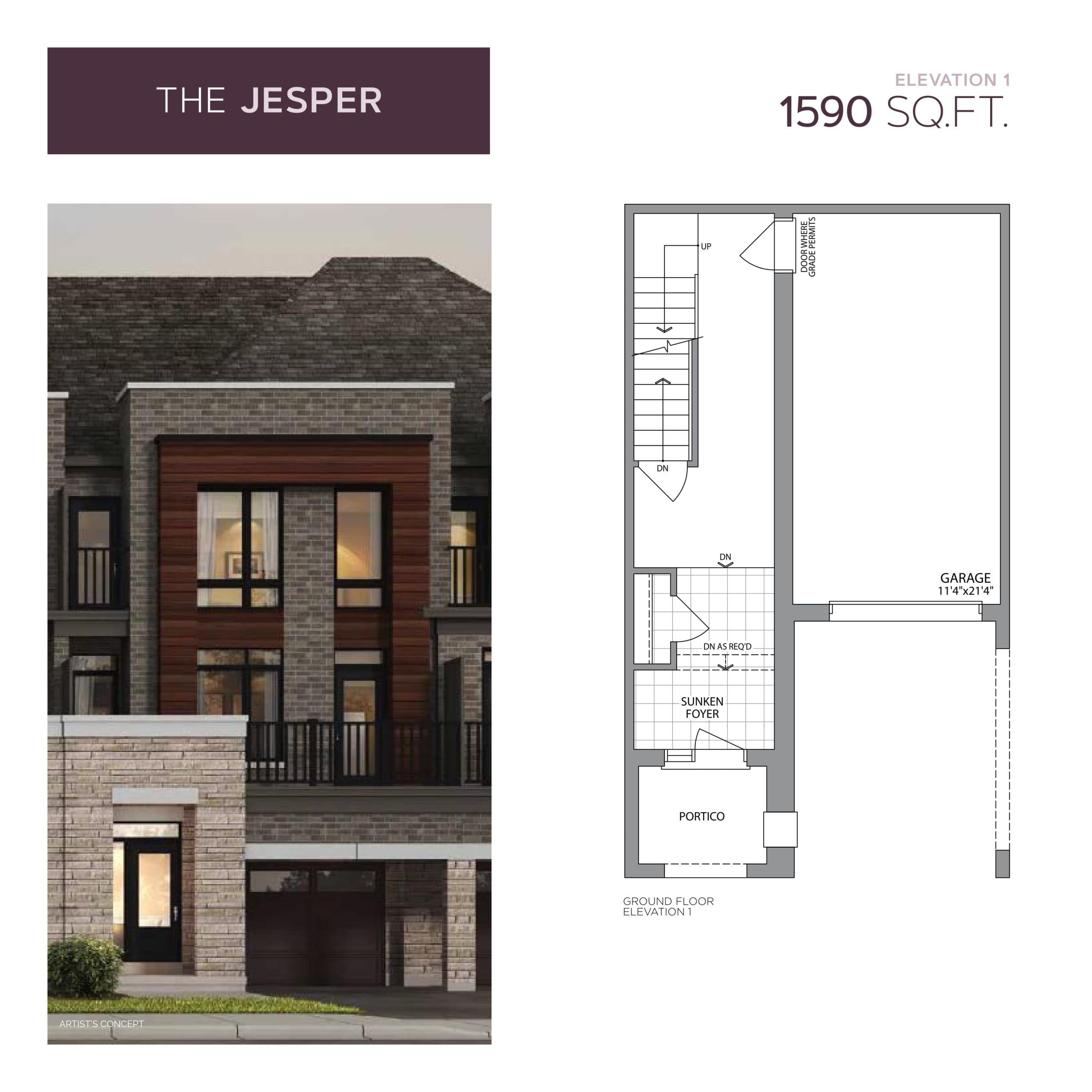 The Jesper Floor Plan at Aurora Trails by Paradise Developments - 1590 sq.ft