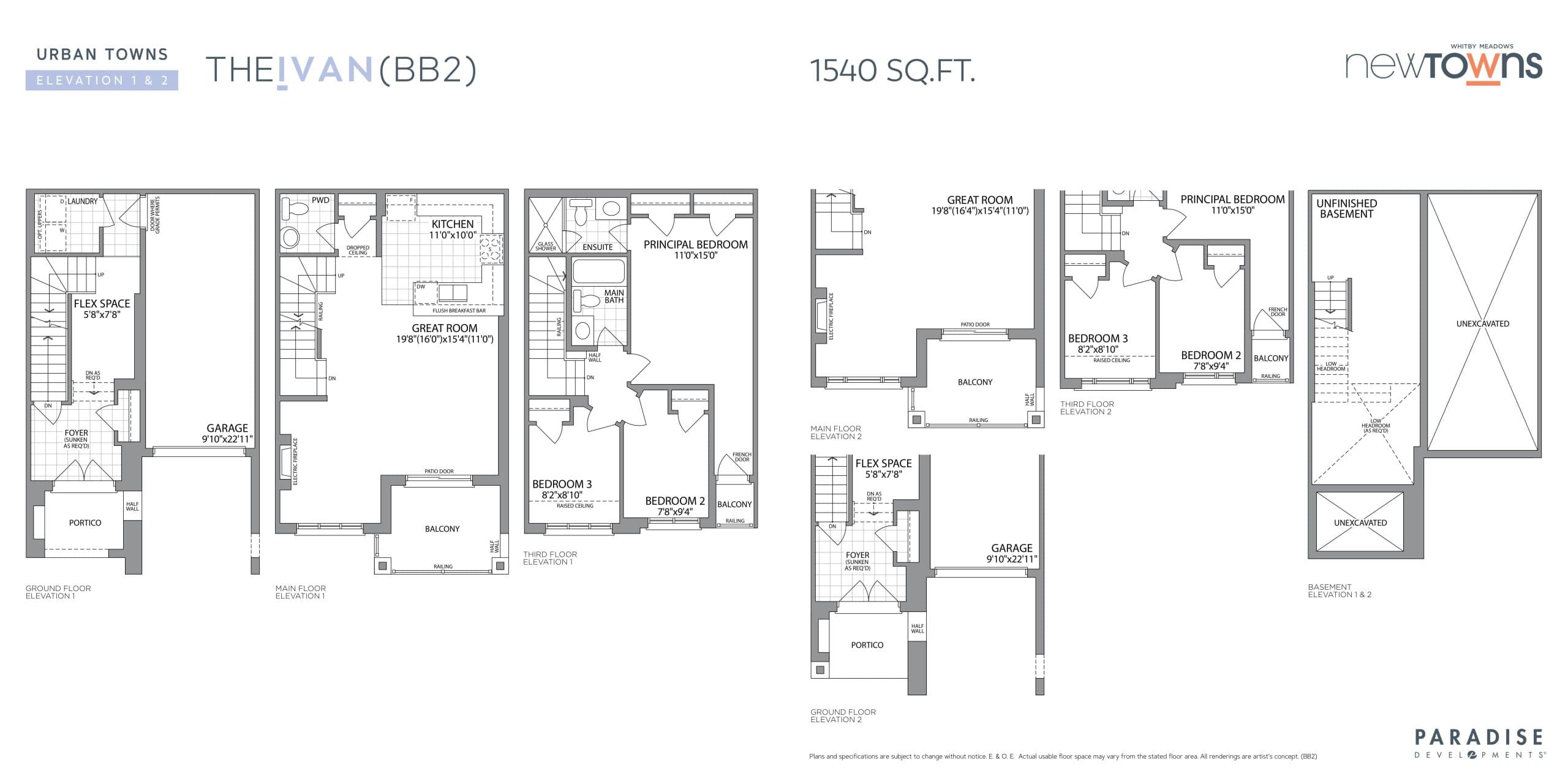 The Ivan Floor Plan at New Towns in Whitby Meadows - 1540 sq.ft