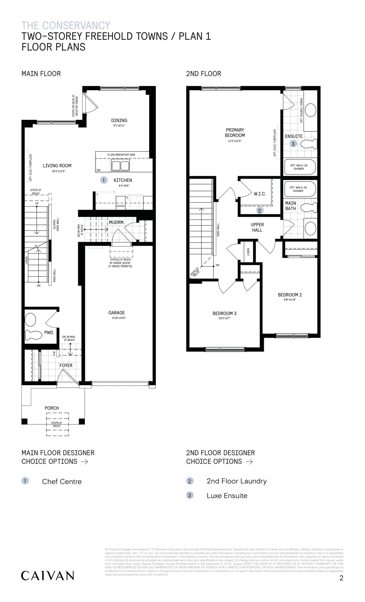 Plan 1 - 2Storey Floor Plan at The Conservancy Towns - 1648 sq.ft